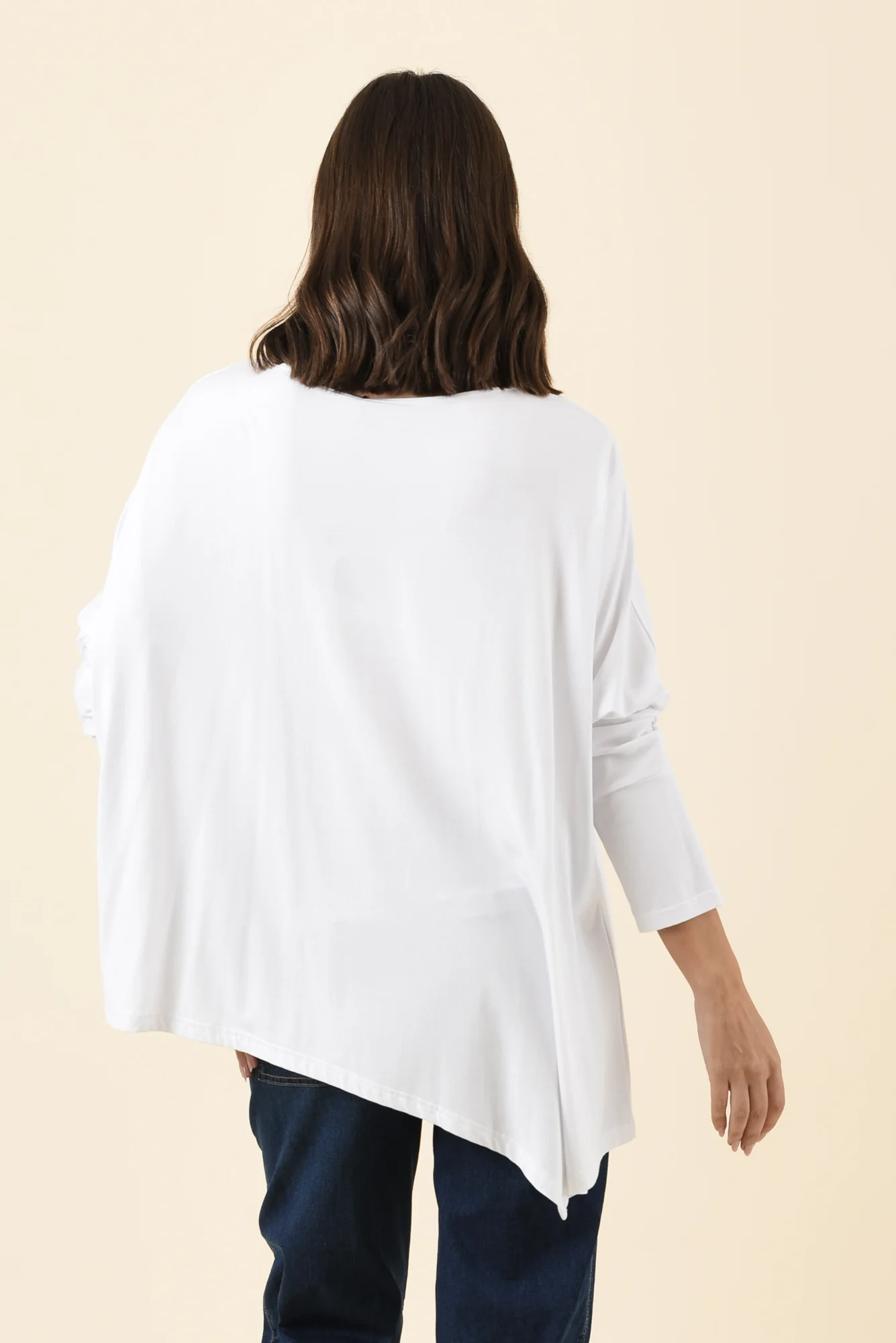 Susie White Asymmetrical Bamboo Top - Image 4