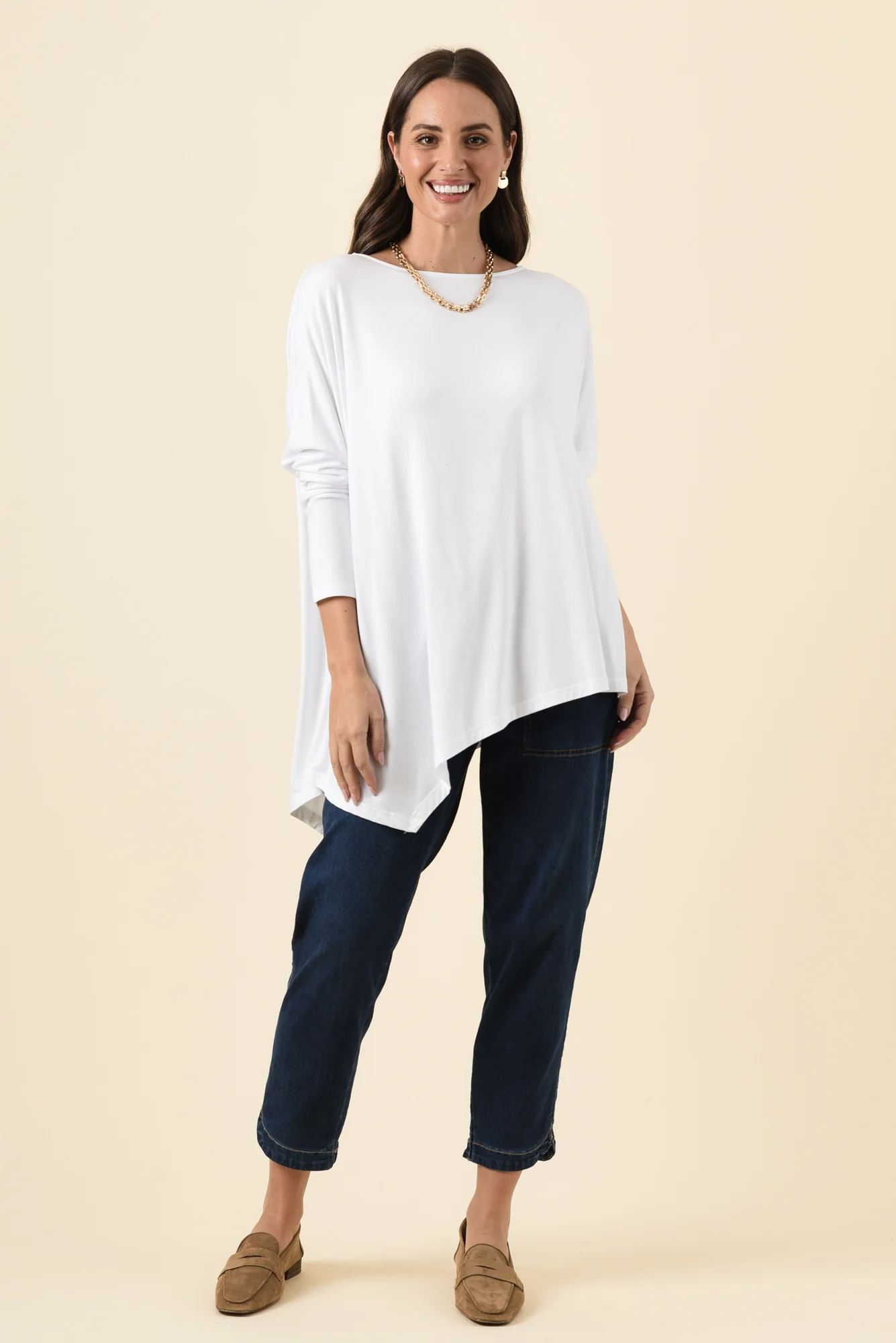 Susie White Asymmetrical Bamboo Top - Image 6