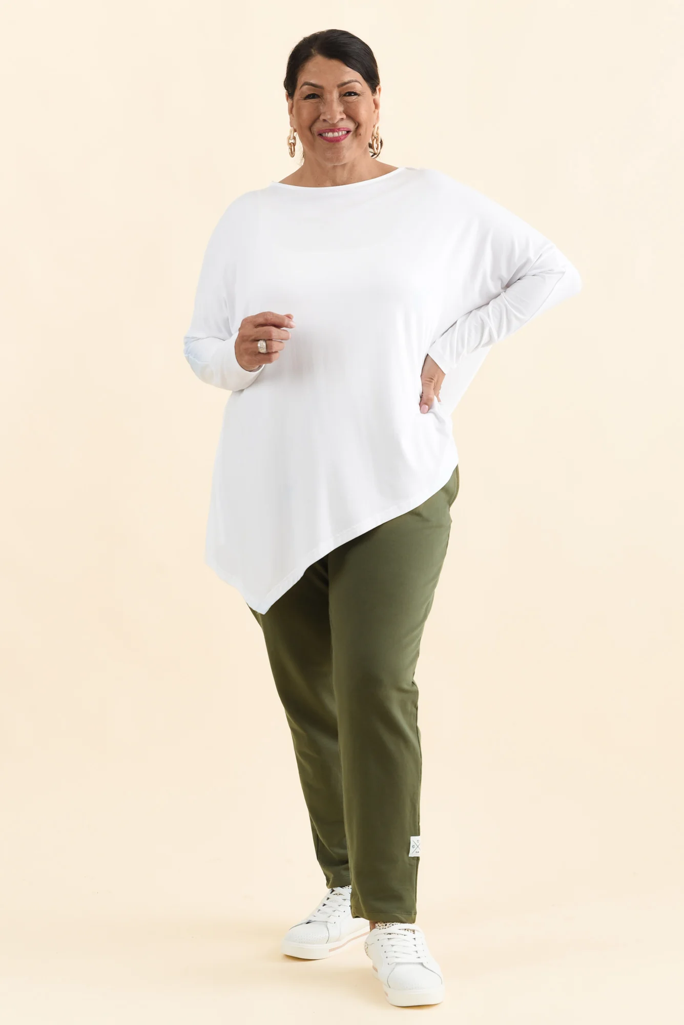 Susie White Asymmetrical Bamboo Top - Image 7