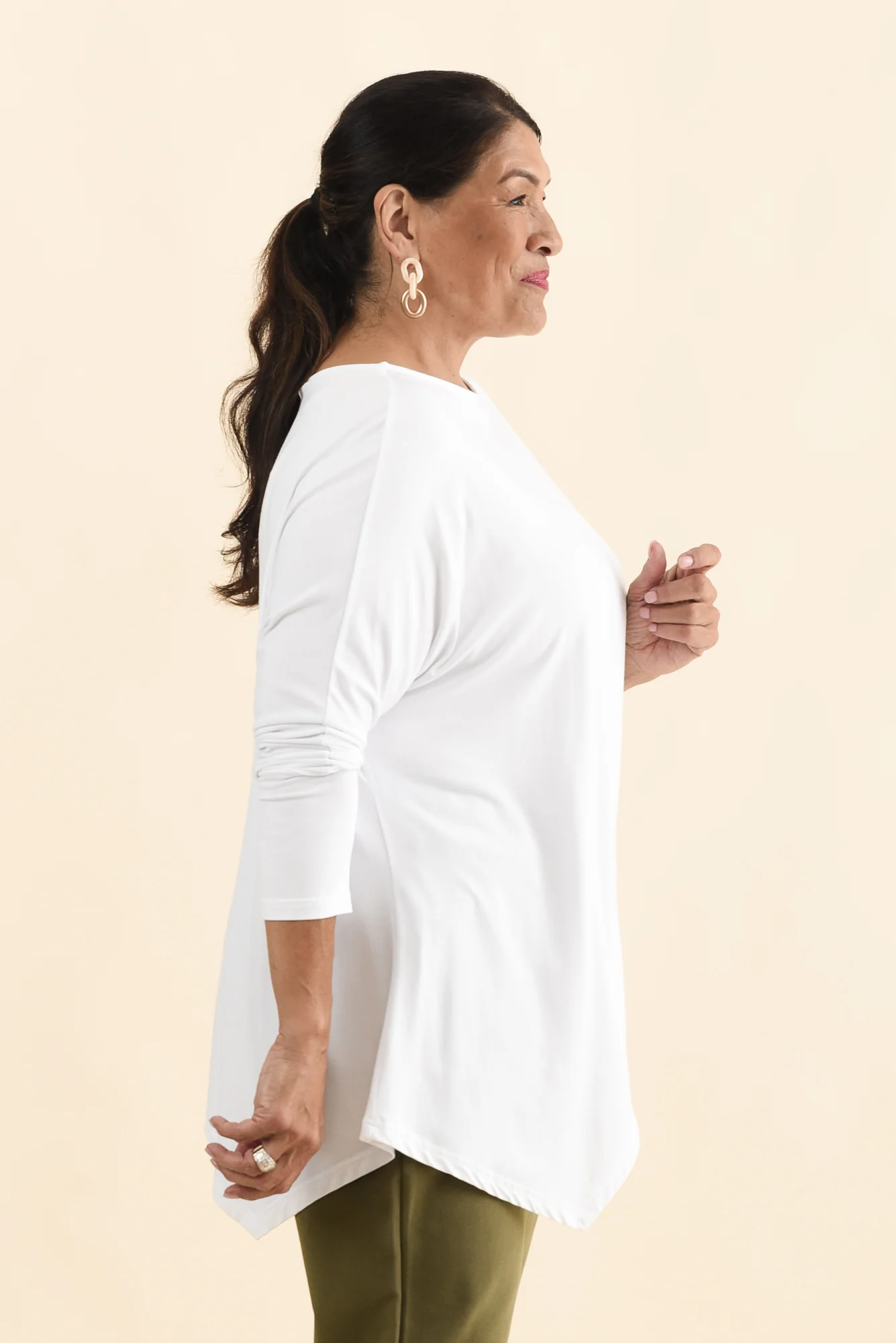 Susie White Asymmetrical Bamboo Top - Image 8