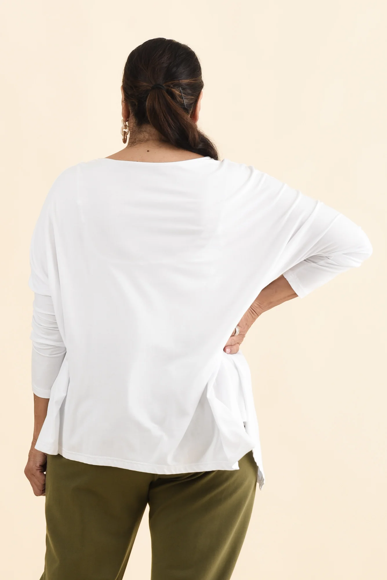 Susie White Asymmetrical Bamboo Top - Image 9