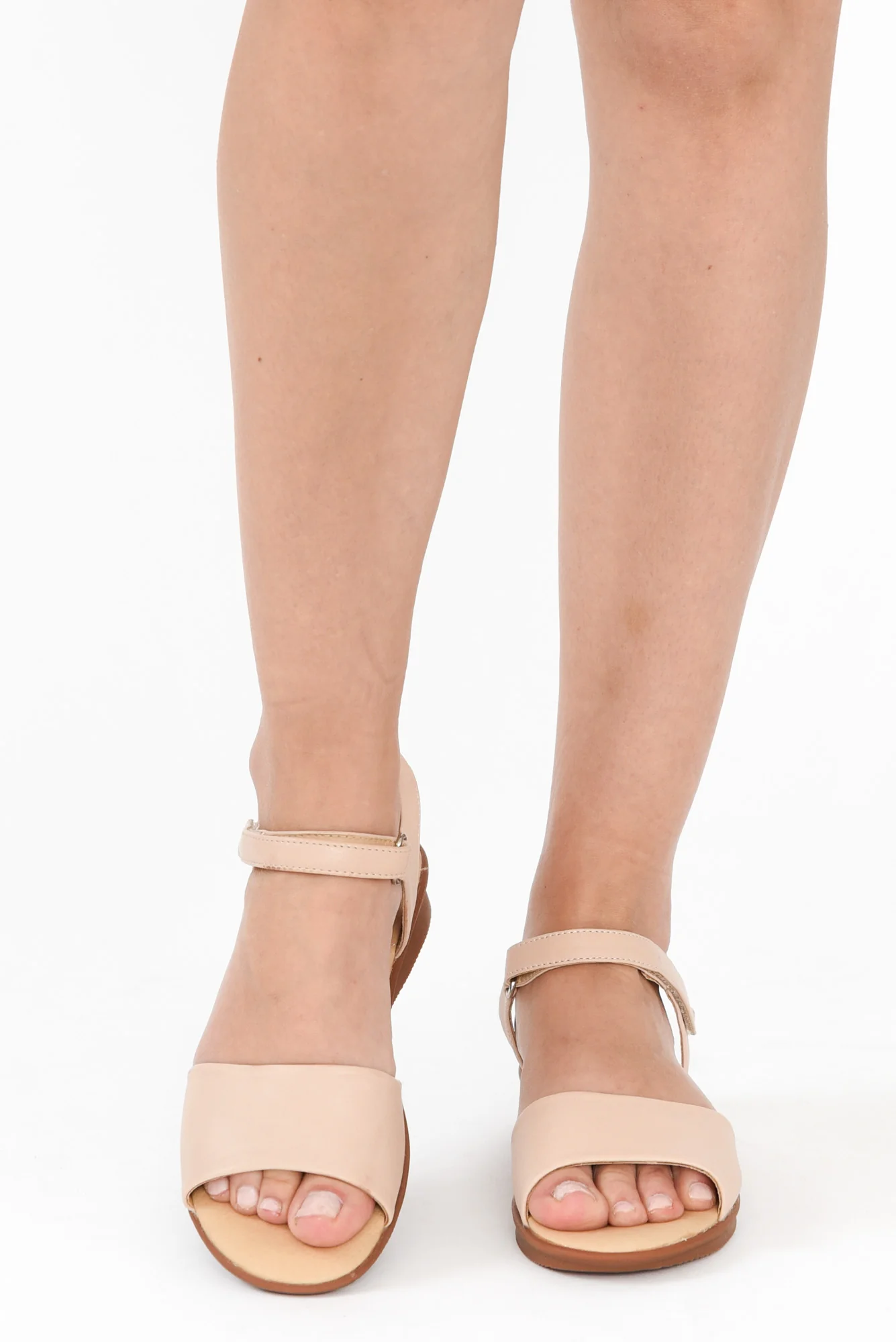 Swan Cream Leather Velcro Sandal - Image 4