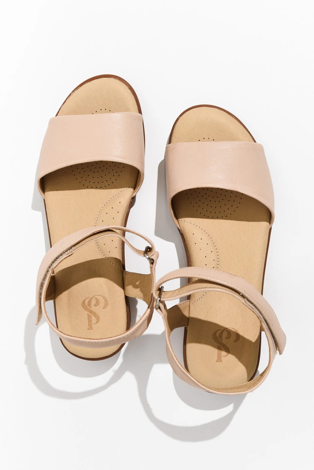 Swan Cream Leather Velcro Sandal - Image 5