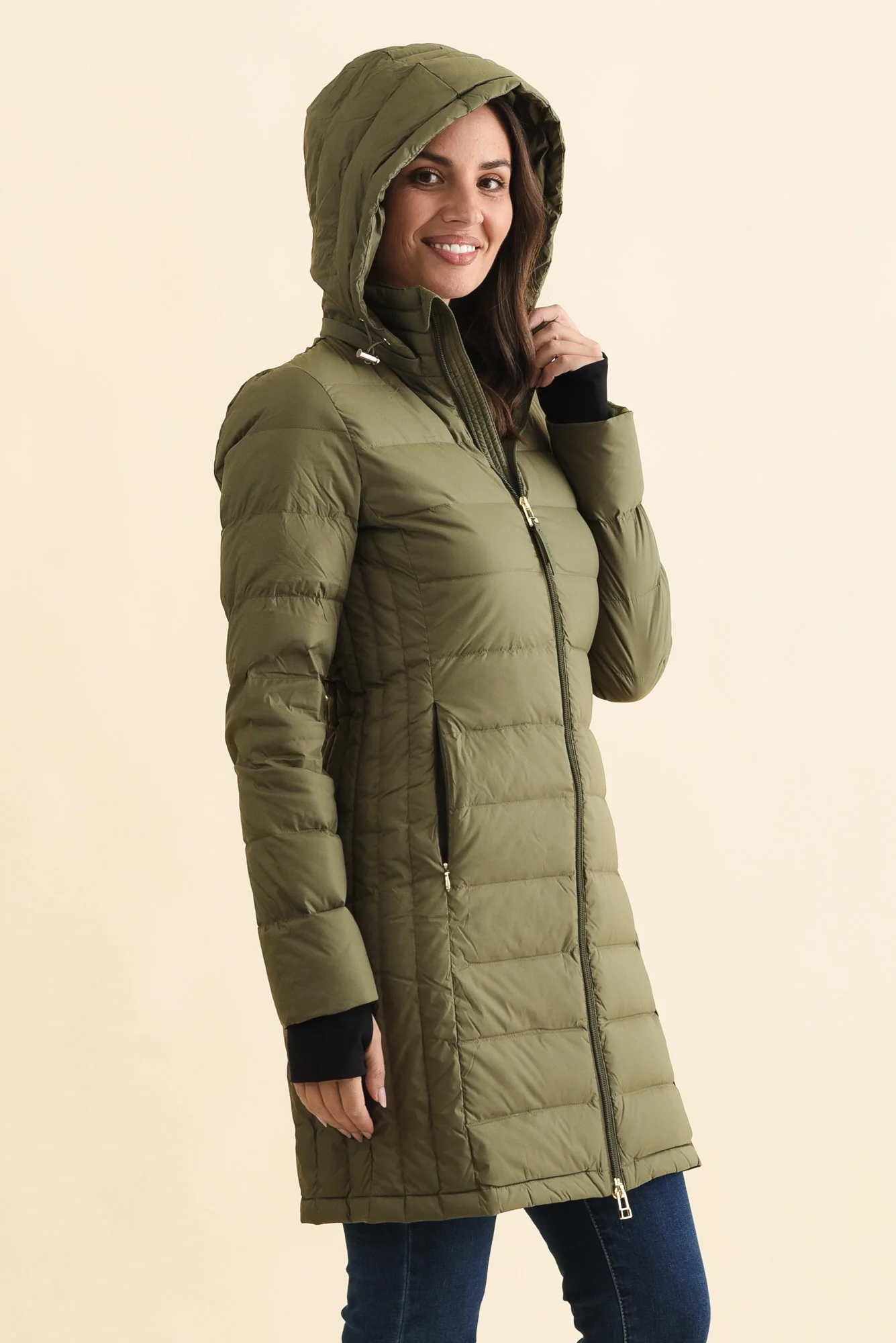 Sydney Olive Down Puffer Coat - Image 3