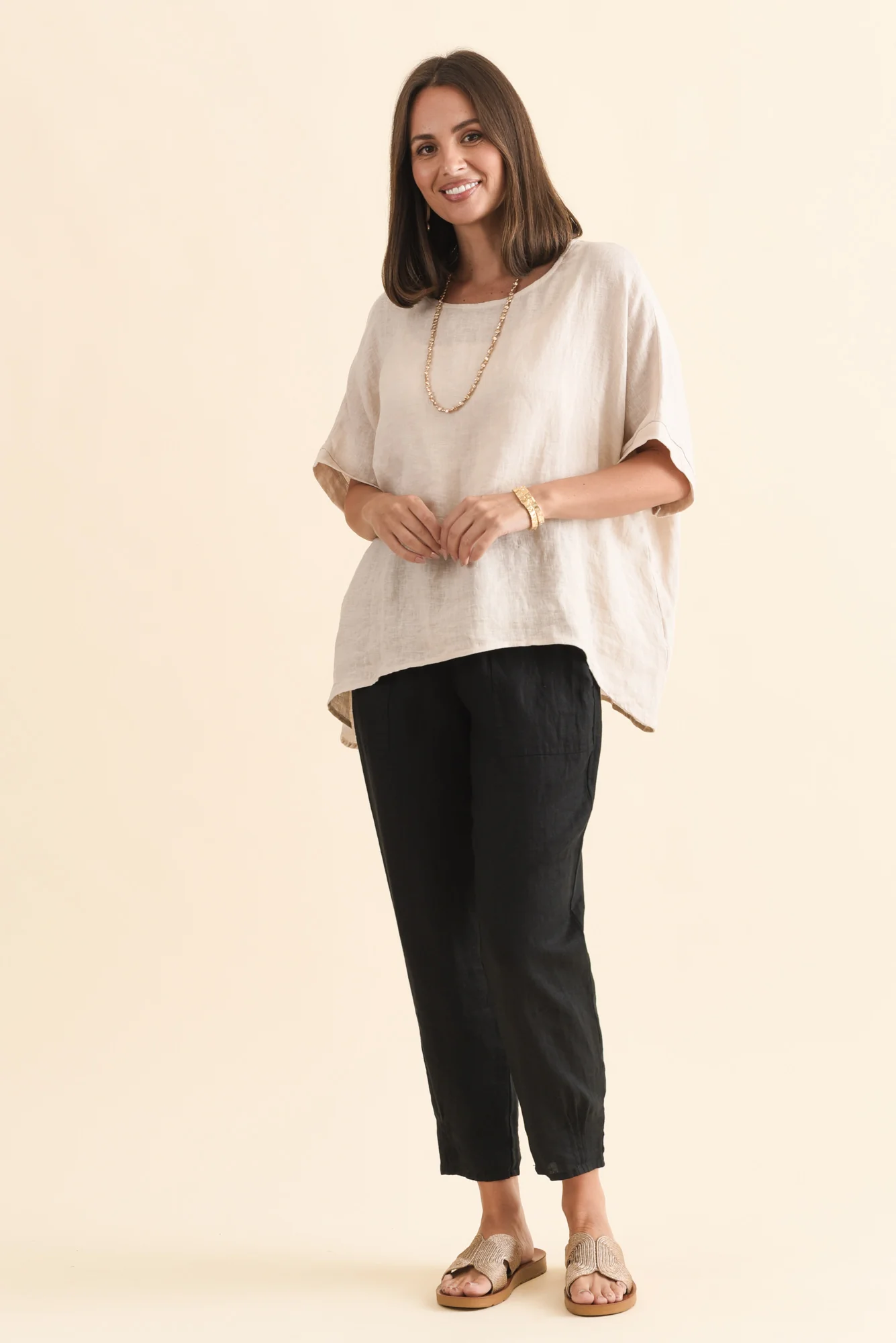 Tatum Black Linen Pants - Image 2