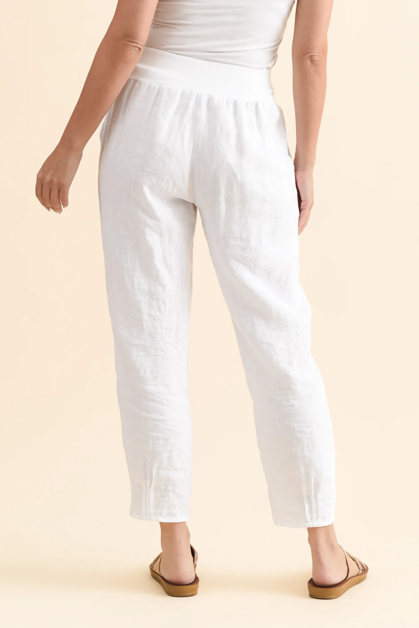 Tatum White Linen Pants - Image 5