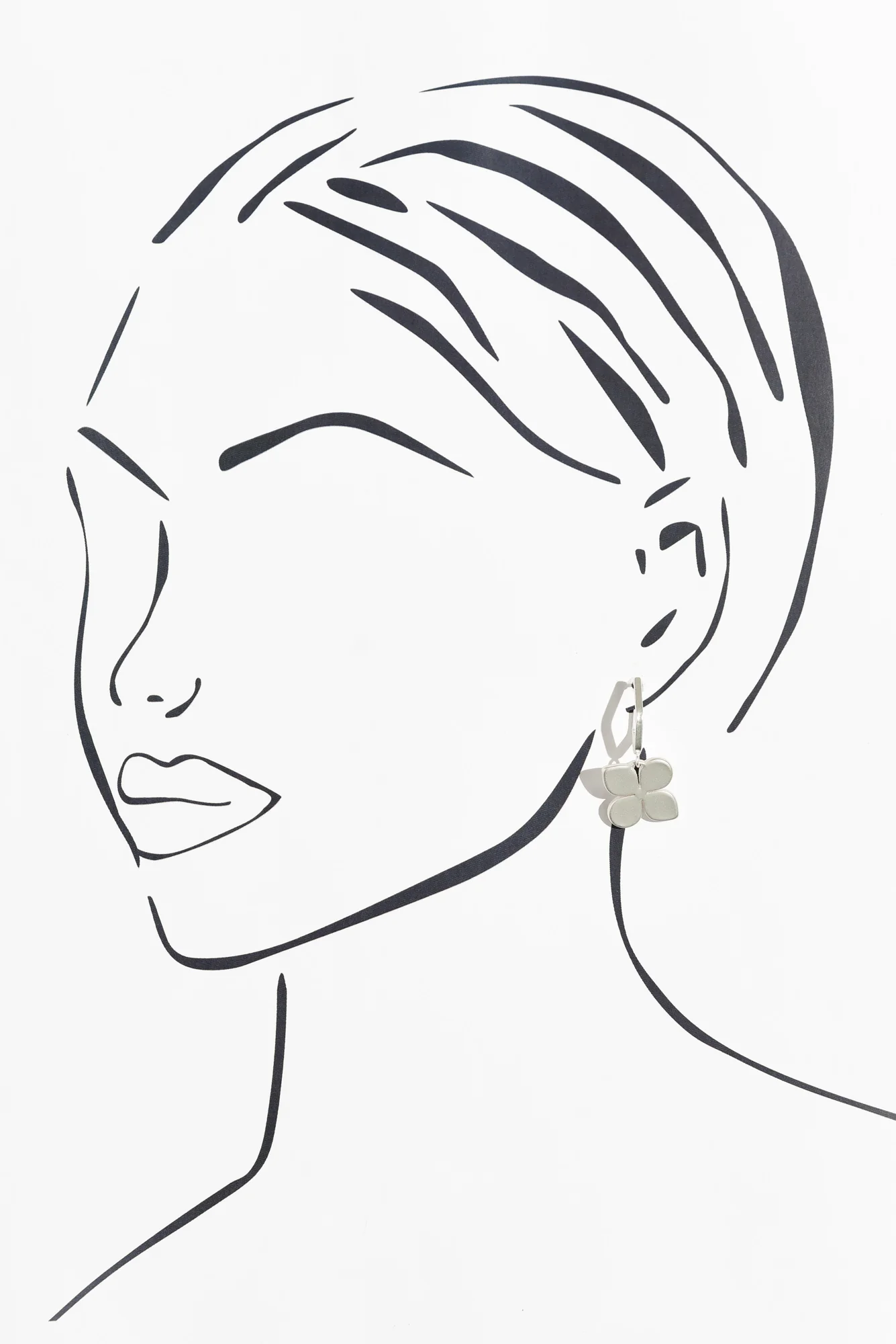Taylee Silver Clover Hoop Earrings - Image 2