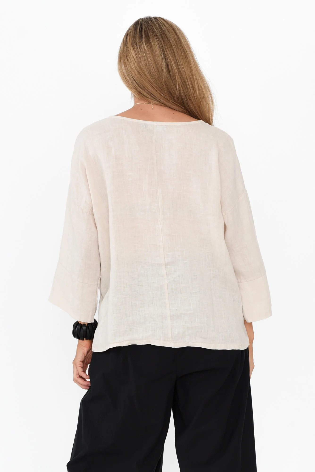 Tayte Natural Linen Button Top - Image 4