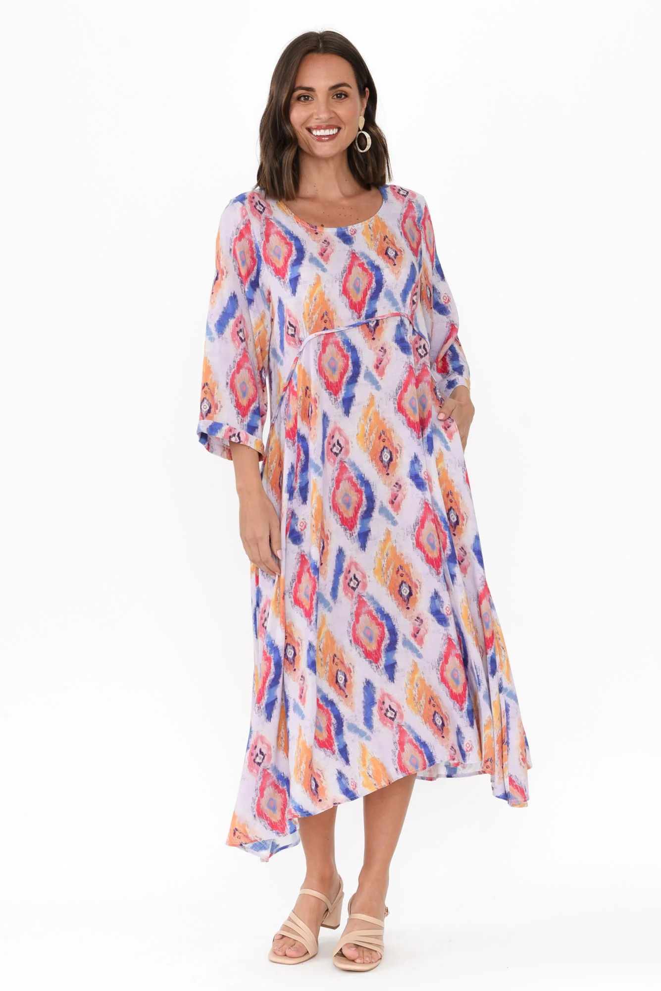 Teddy Blue Geo Sleeved Dress - Image 6