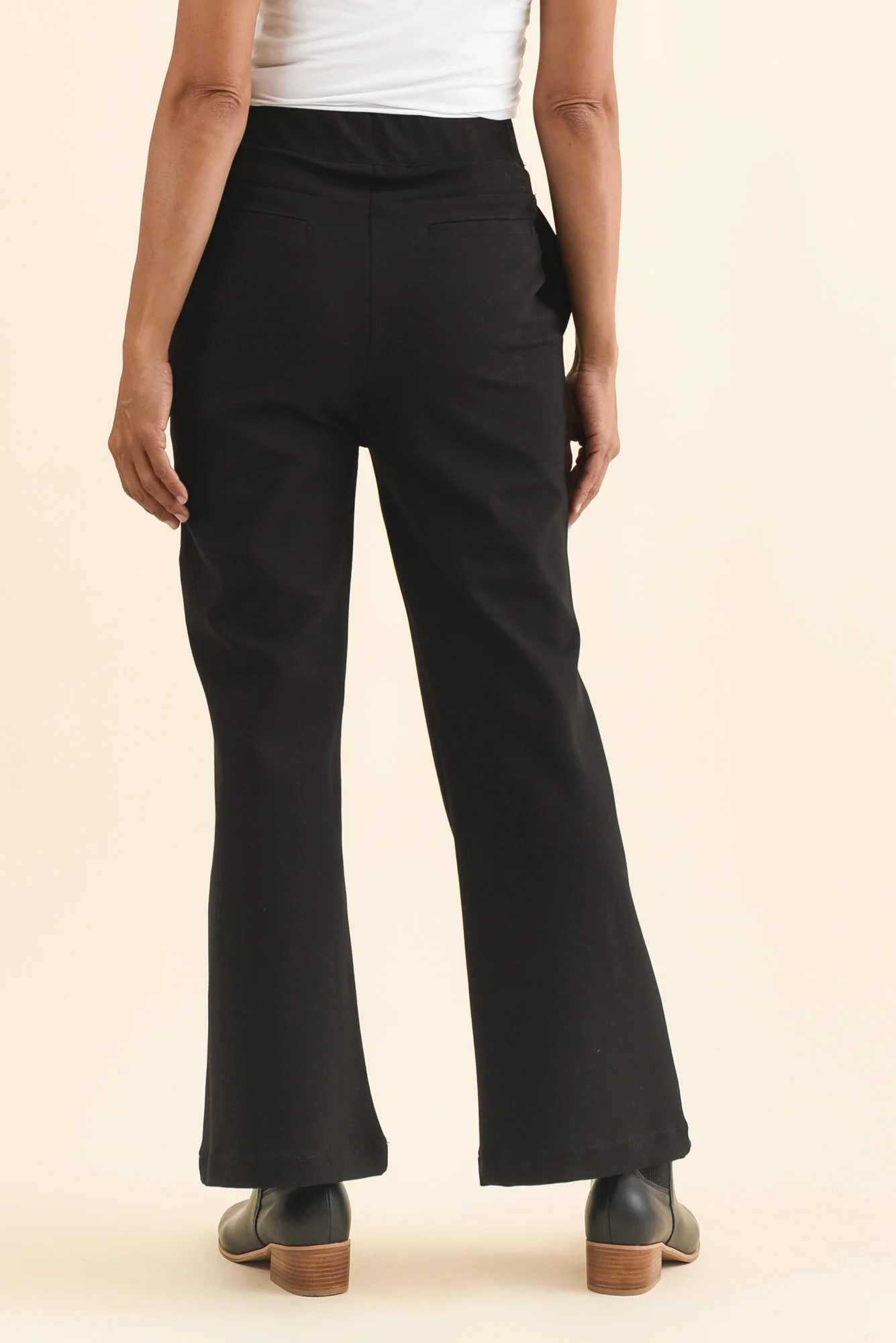 Themis Black Ponte Flare Pants - Image 4
