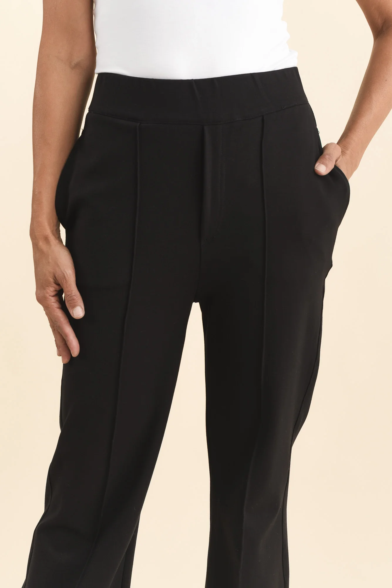 Themis Black Ponte Flare Pants - Image 5