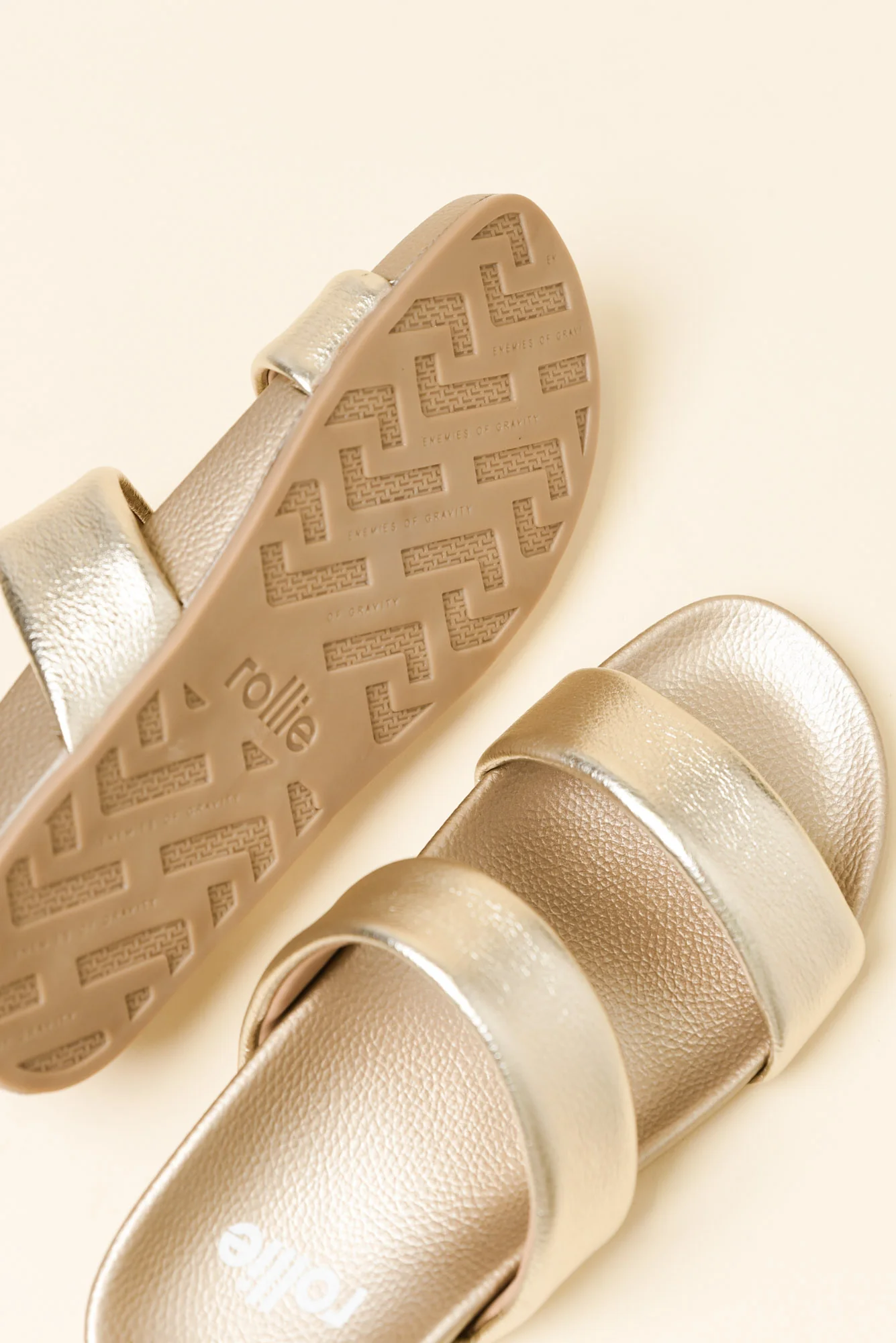 Tide Gold Leather Slide - Image 3
