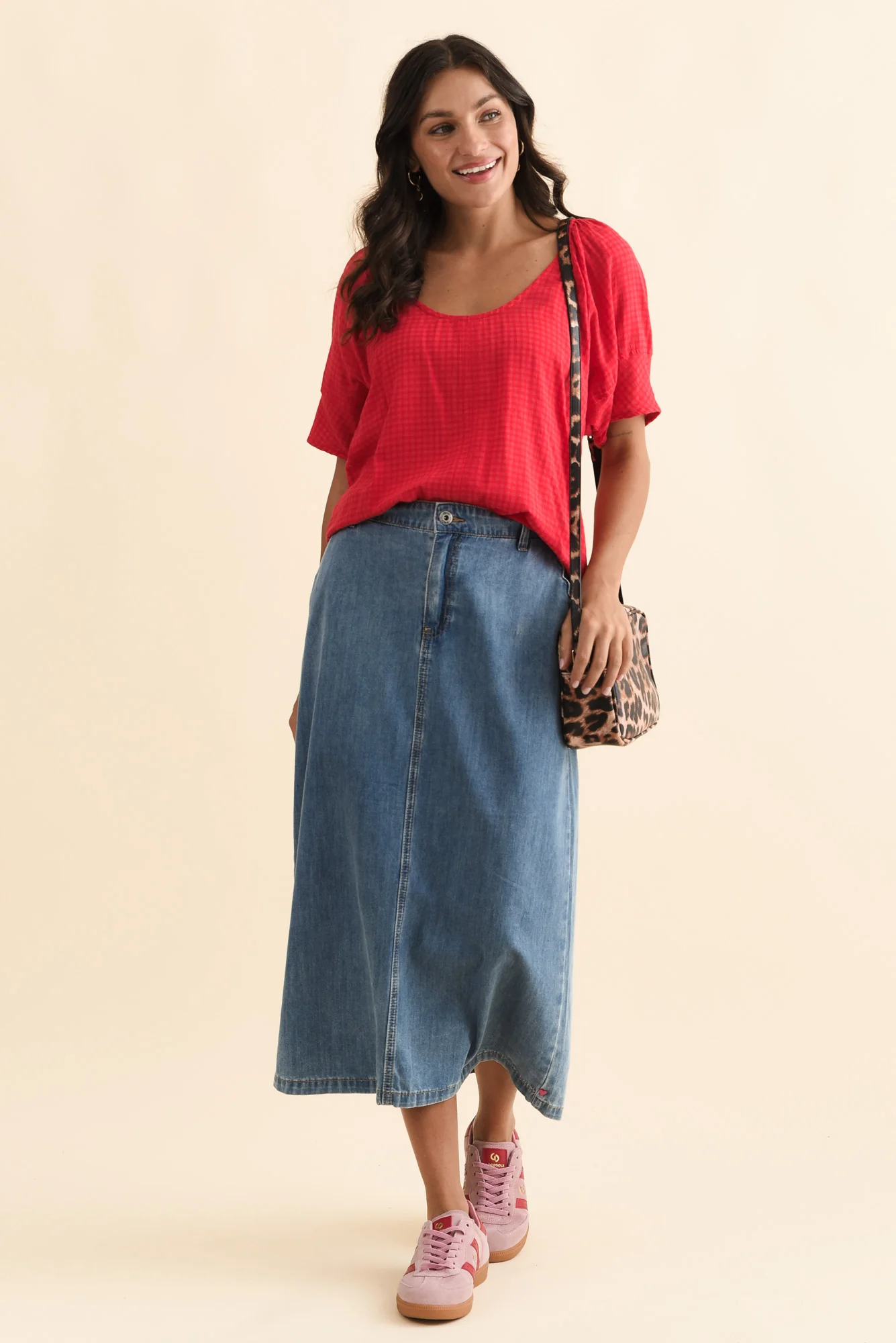 Tilda Blue Denim Midi Skirt - Image 2