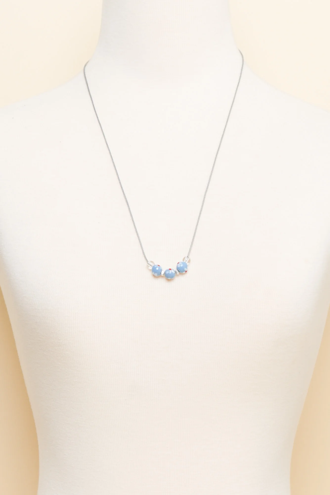 Tilda Blue Flower Beaded Necklace - Image 2