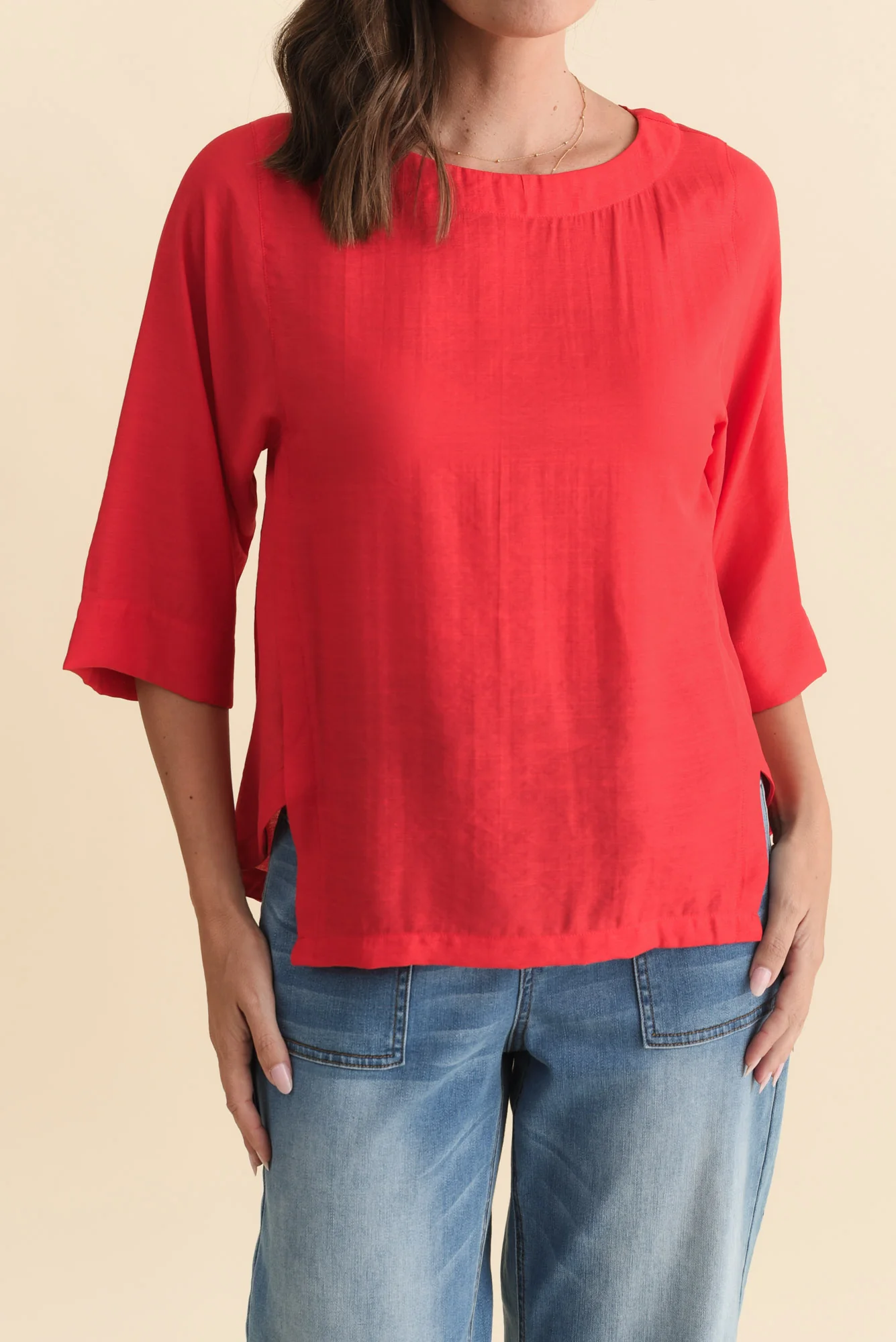 Tommy Red Side Split Top - Image 5