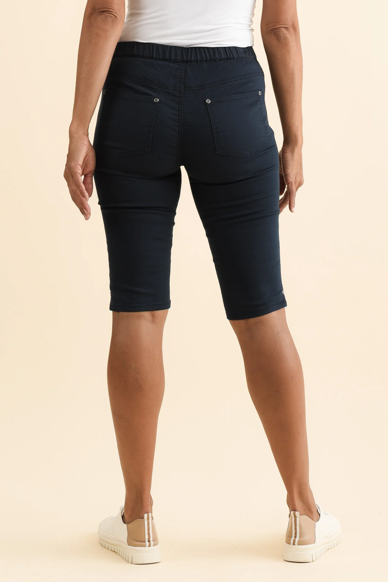 Tora Navy Stretch Shorts - Image 4