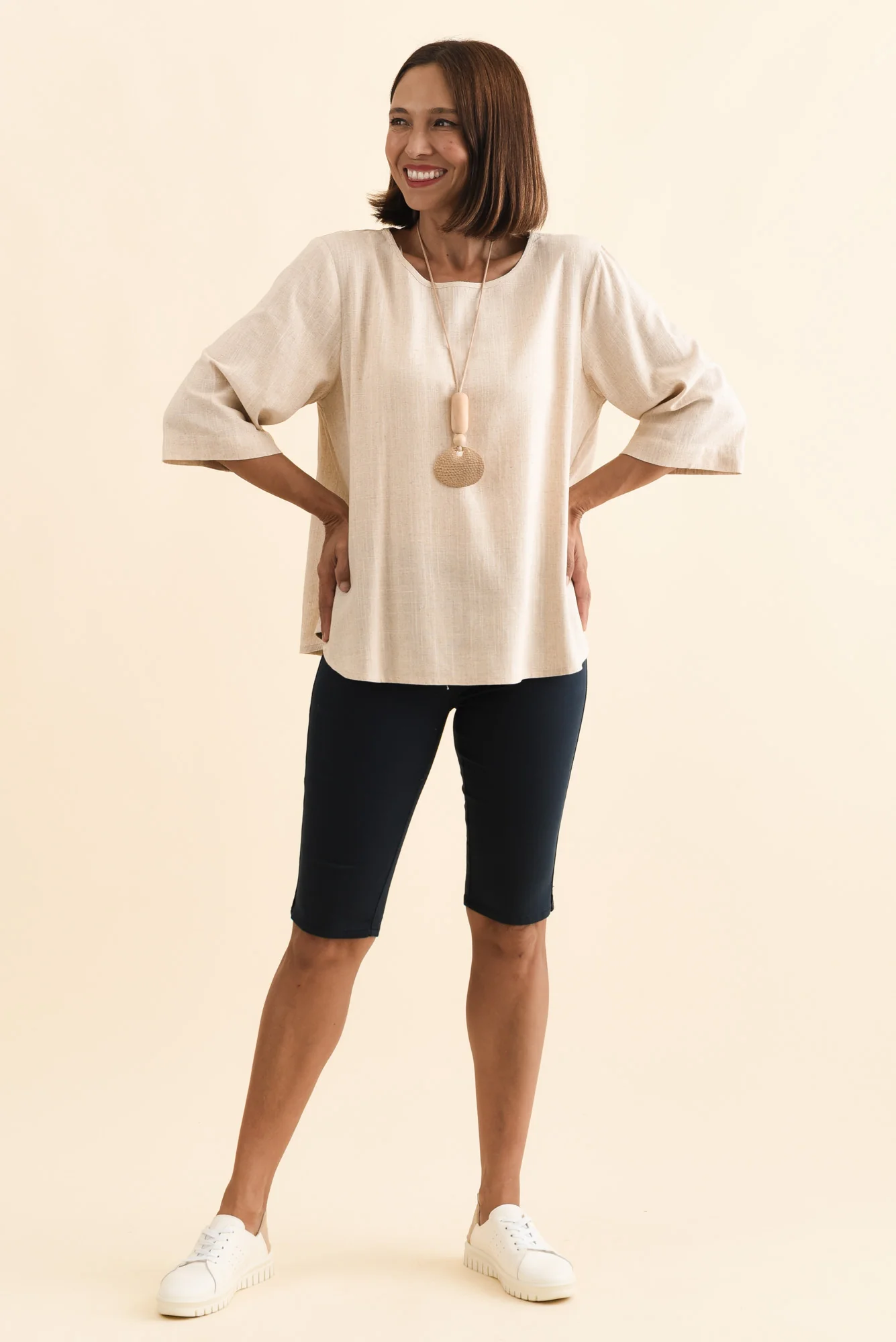 Tora Navy Stretch Shorts - Image 6