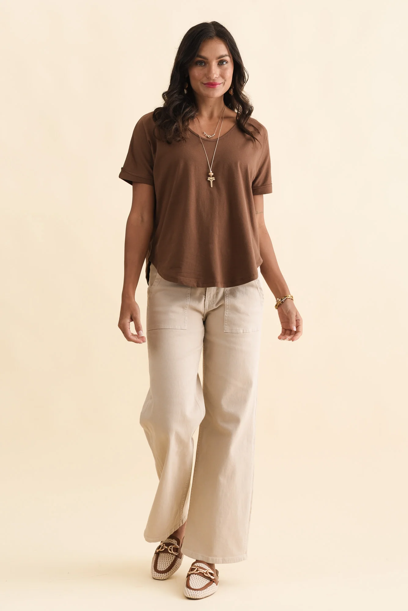 Toronto Brown Cotton Tee - Image 3