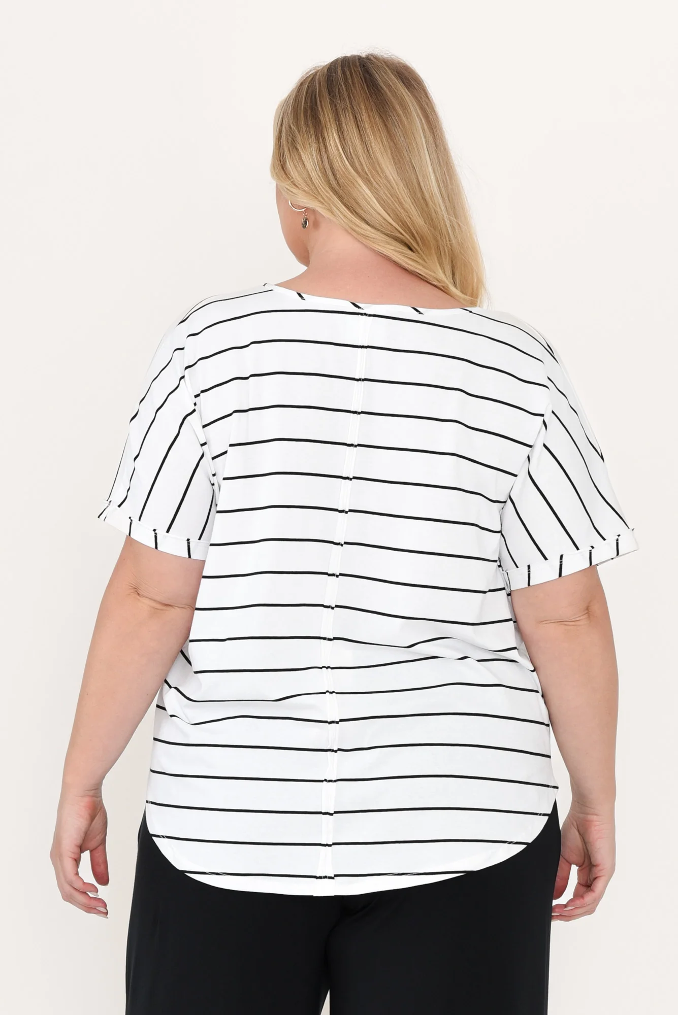 Toronto White Stripe Cotton Tee - Image 10