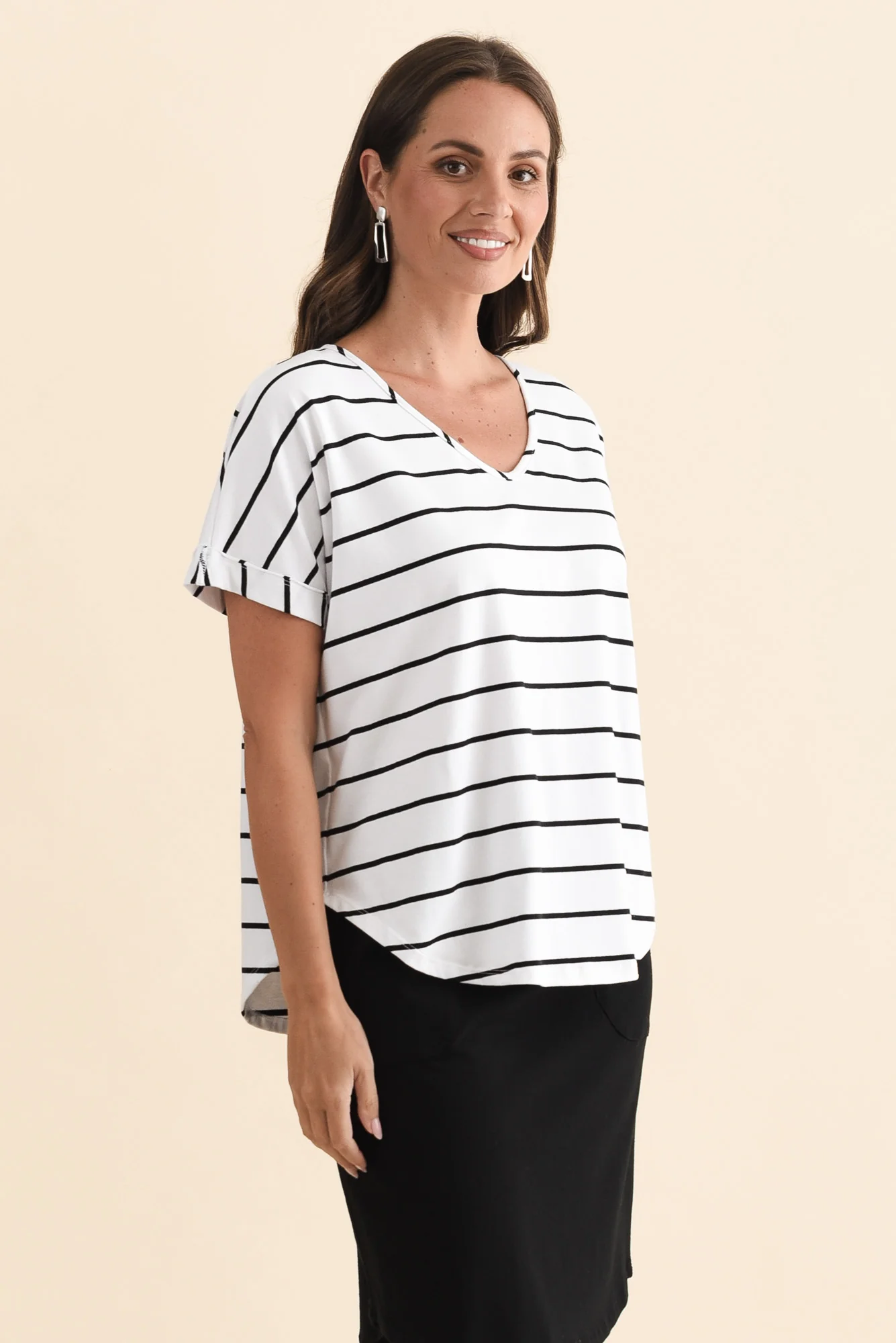 Toronto White Stripe Cotton Tee - Image 3