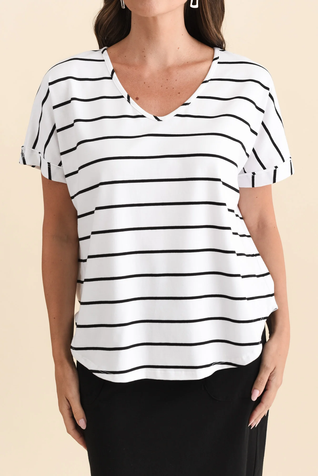 Toronto White Stripe Cotton Tee - Image 5