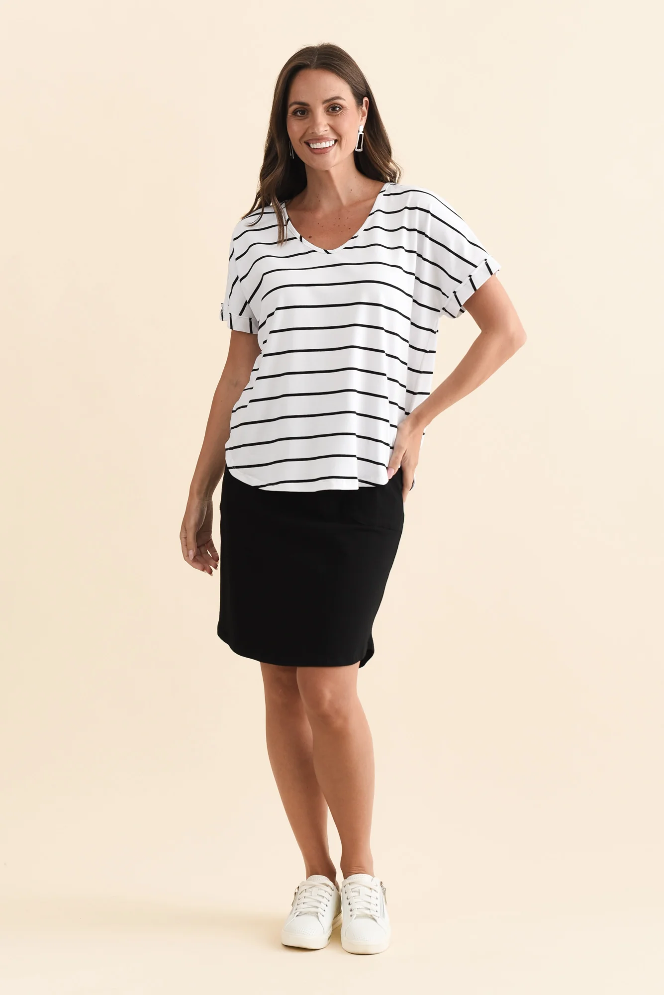 Toronto White Stripe Cotton Tee - Image 6