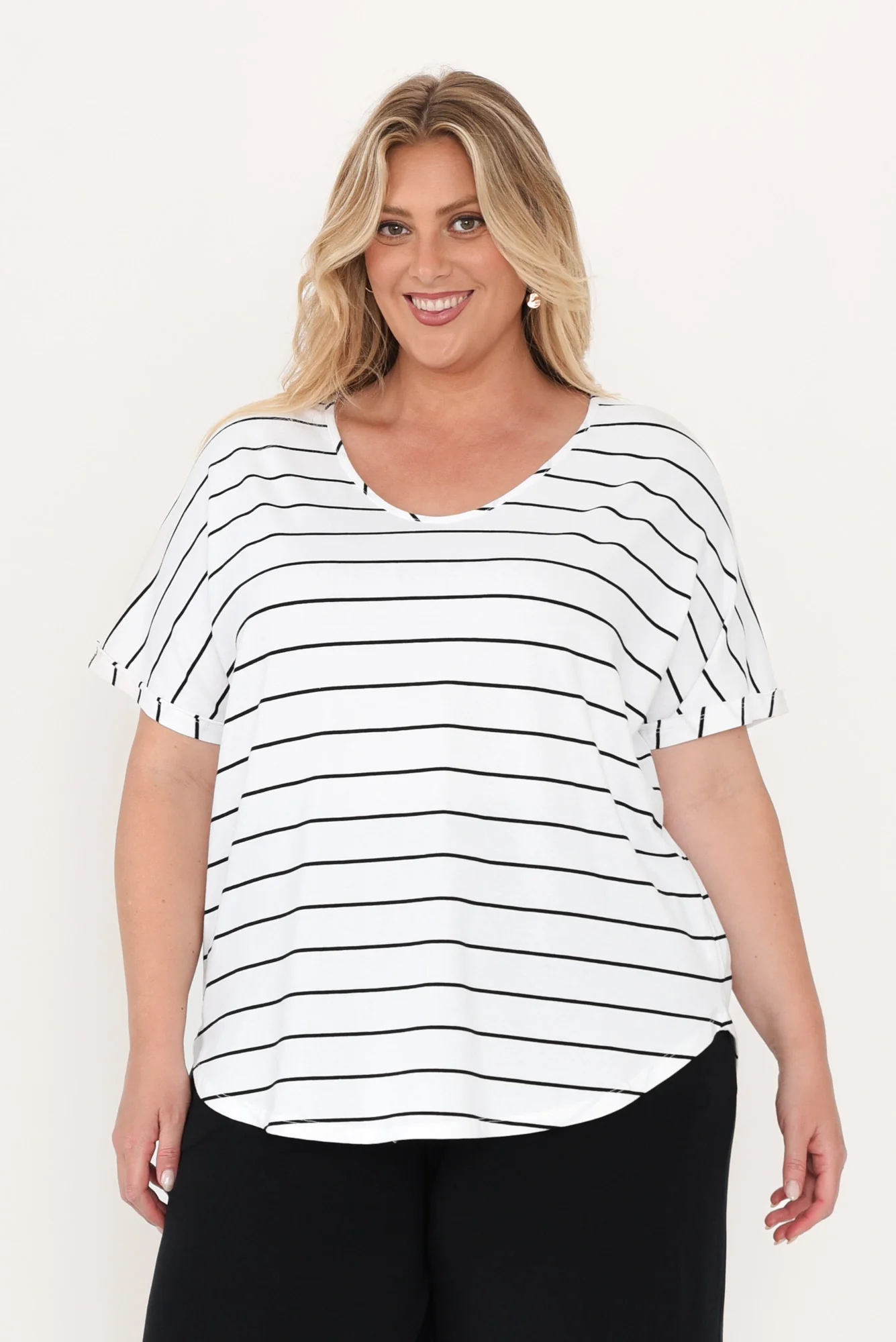 Toronto White Stripe Cotton Tee - Image 7