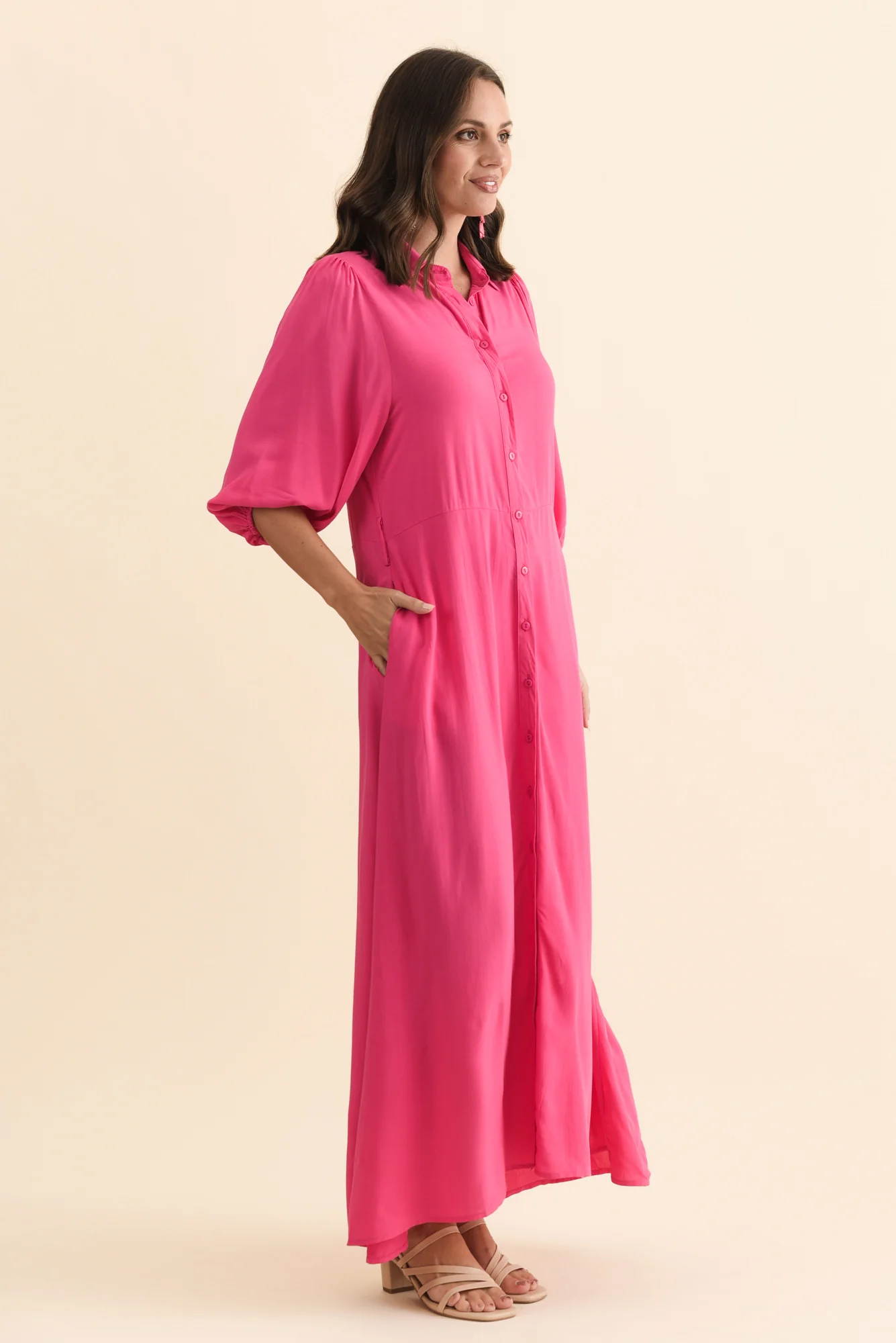 Trinity Fuchsia Tie Dress - Image 3