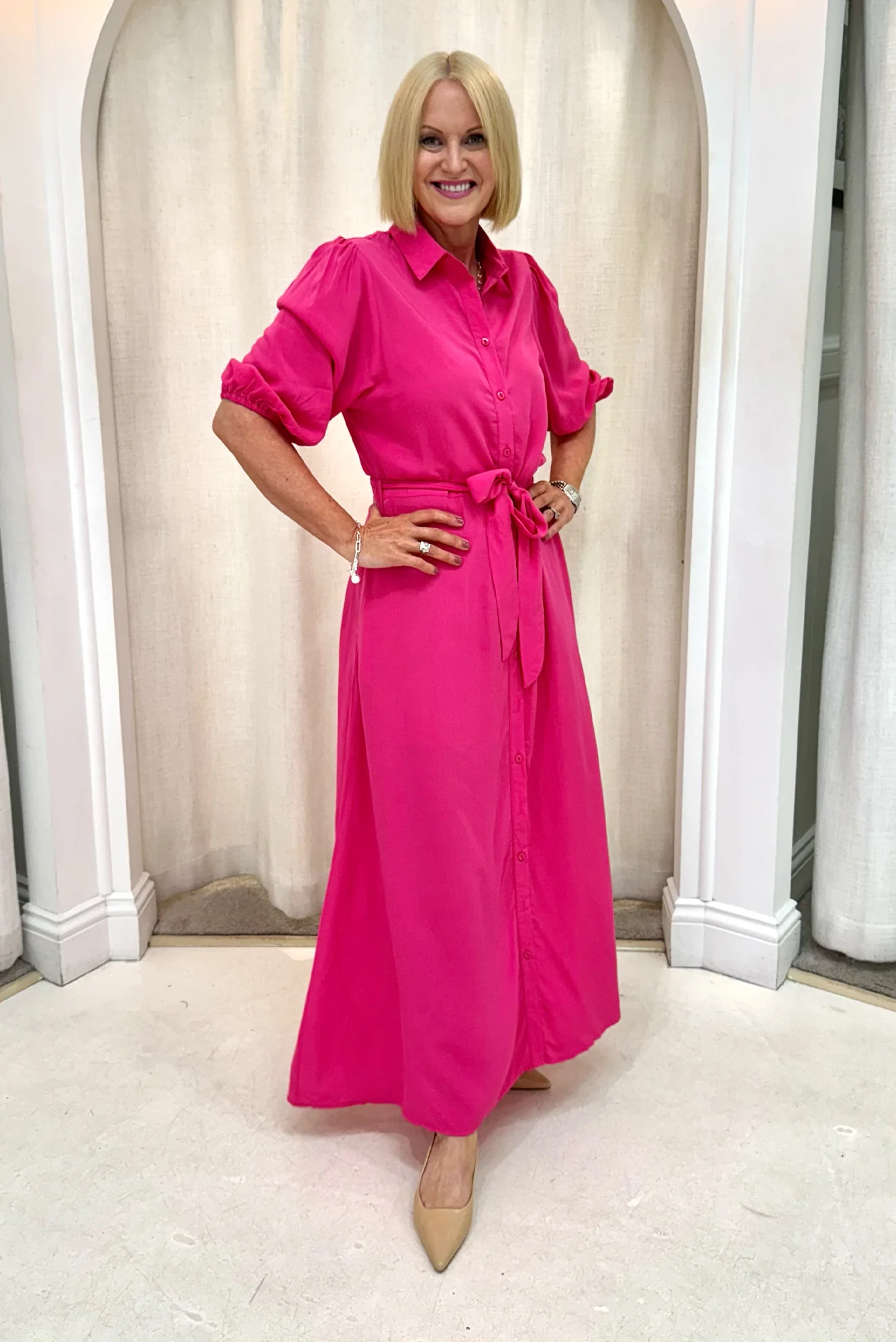 Trinity Fuchsia Tie Dress - Image 7