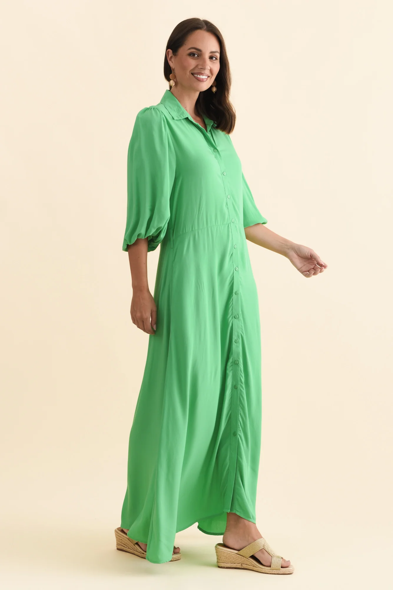 Trinity Green Tie Dress - Image 3