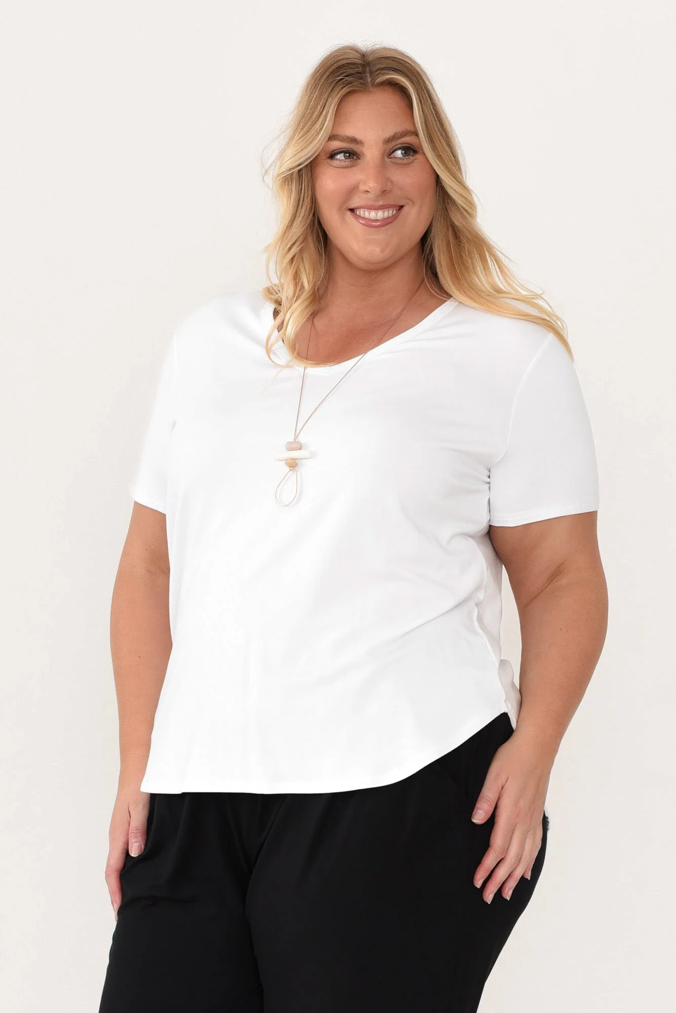 Veronica White Bamboo Tee - Image 11