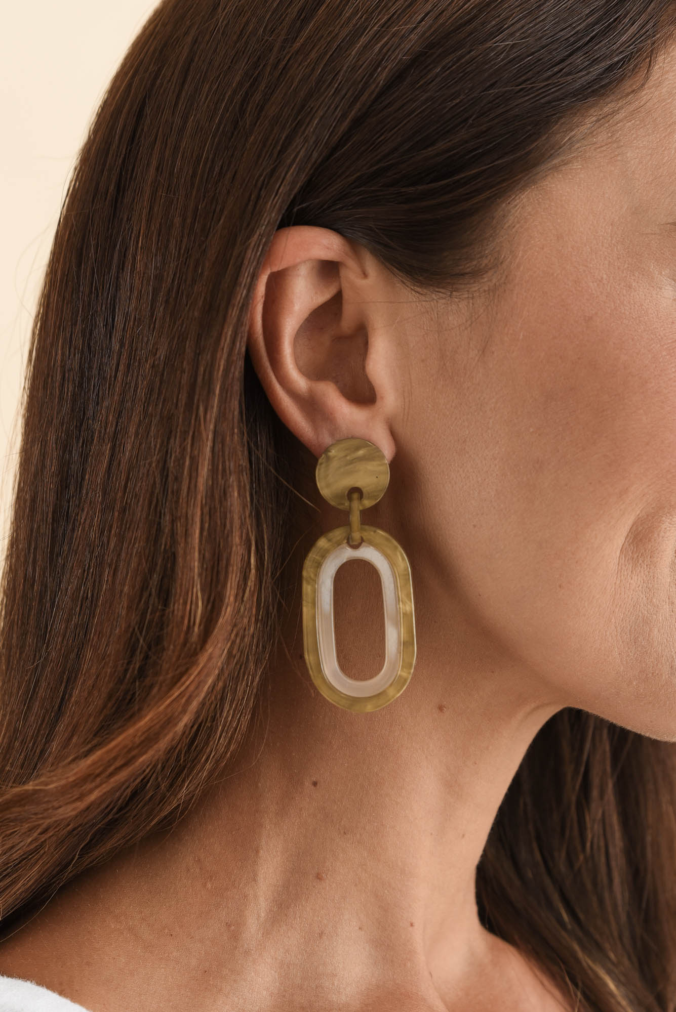Via Gold Oval Drop Earrings - Image 2