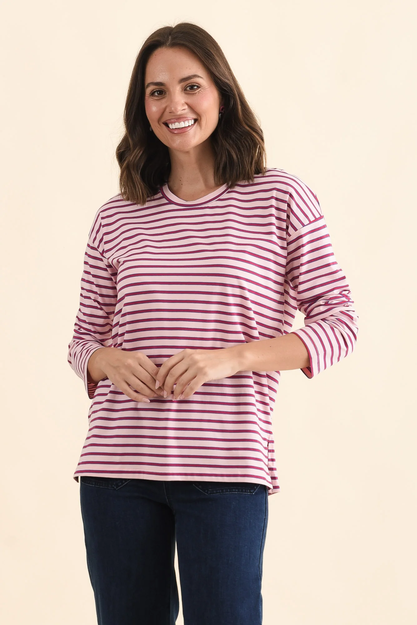 Vienna Purple Stripe Long Sleeve Tee - Image 2