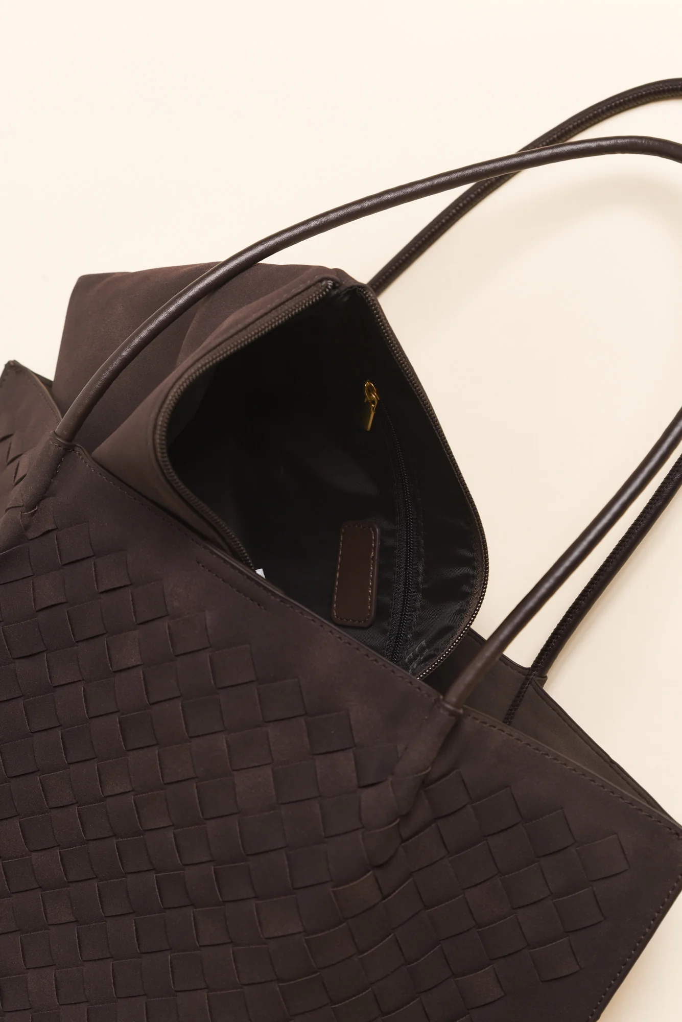 Virginia Chocolate Suede Tote Bag - Image 3