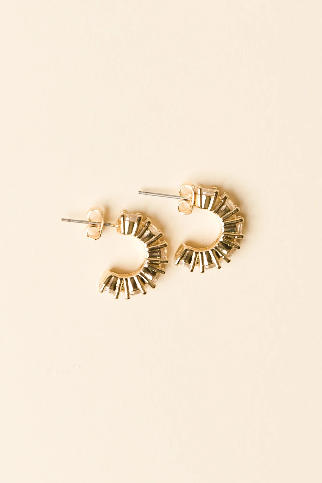 Vittoria Gold Crystal Half Hoop Earrings