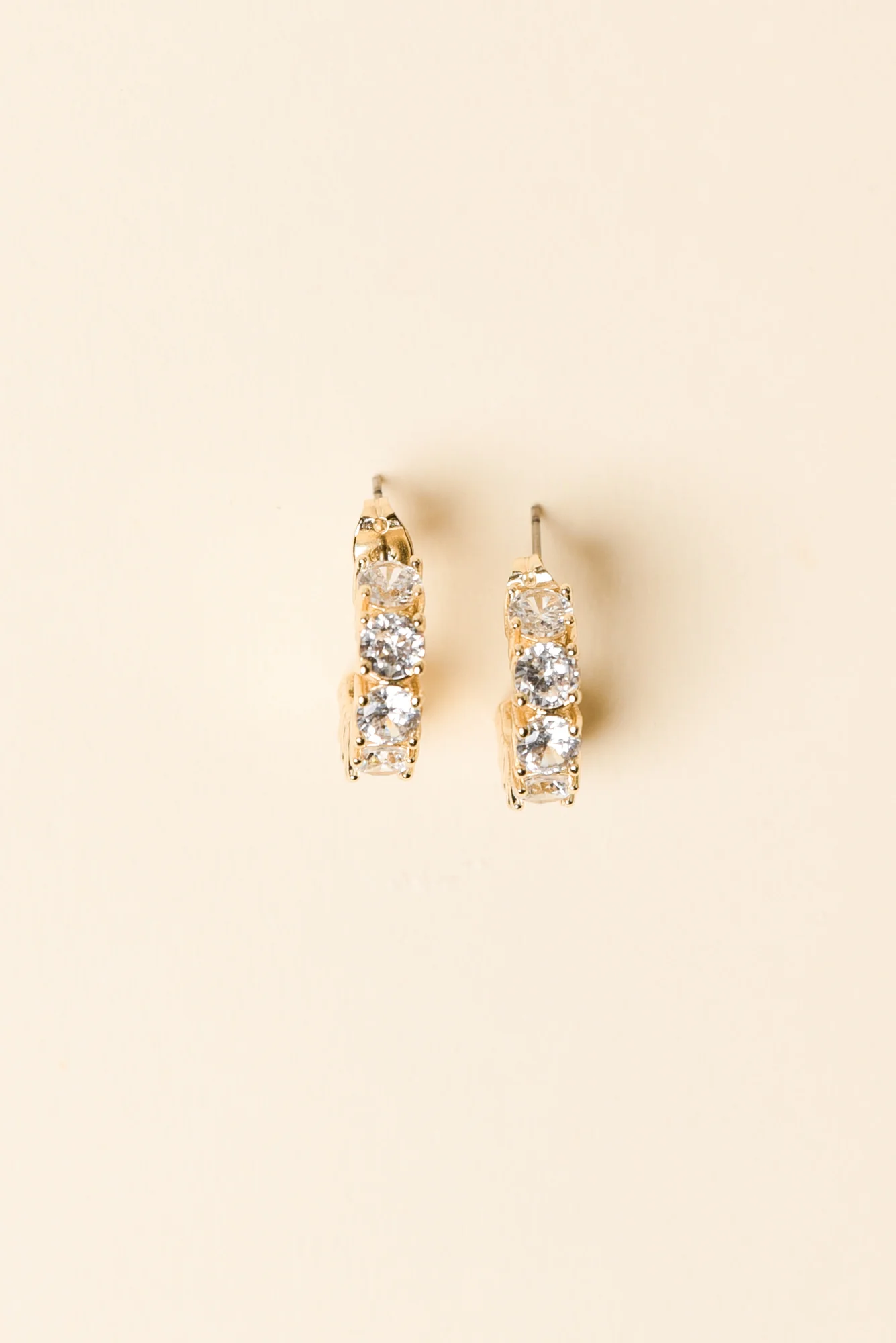 Vittoria Gold Crystal Half Hoop Earrings - Image 4