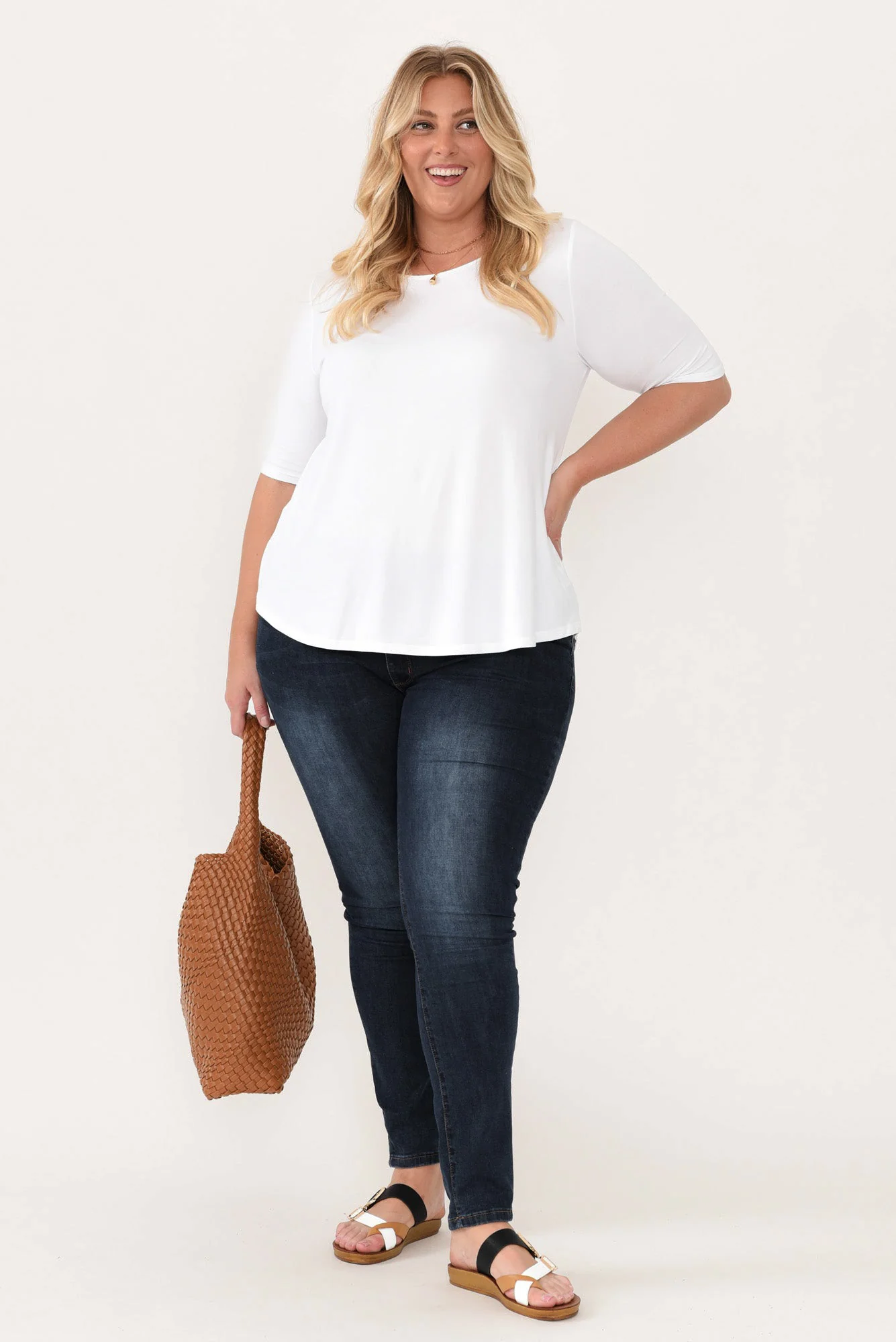 Buttery White Half Sleeve Top - Image 8