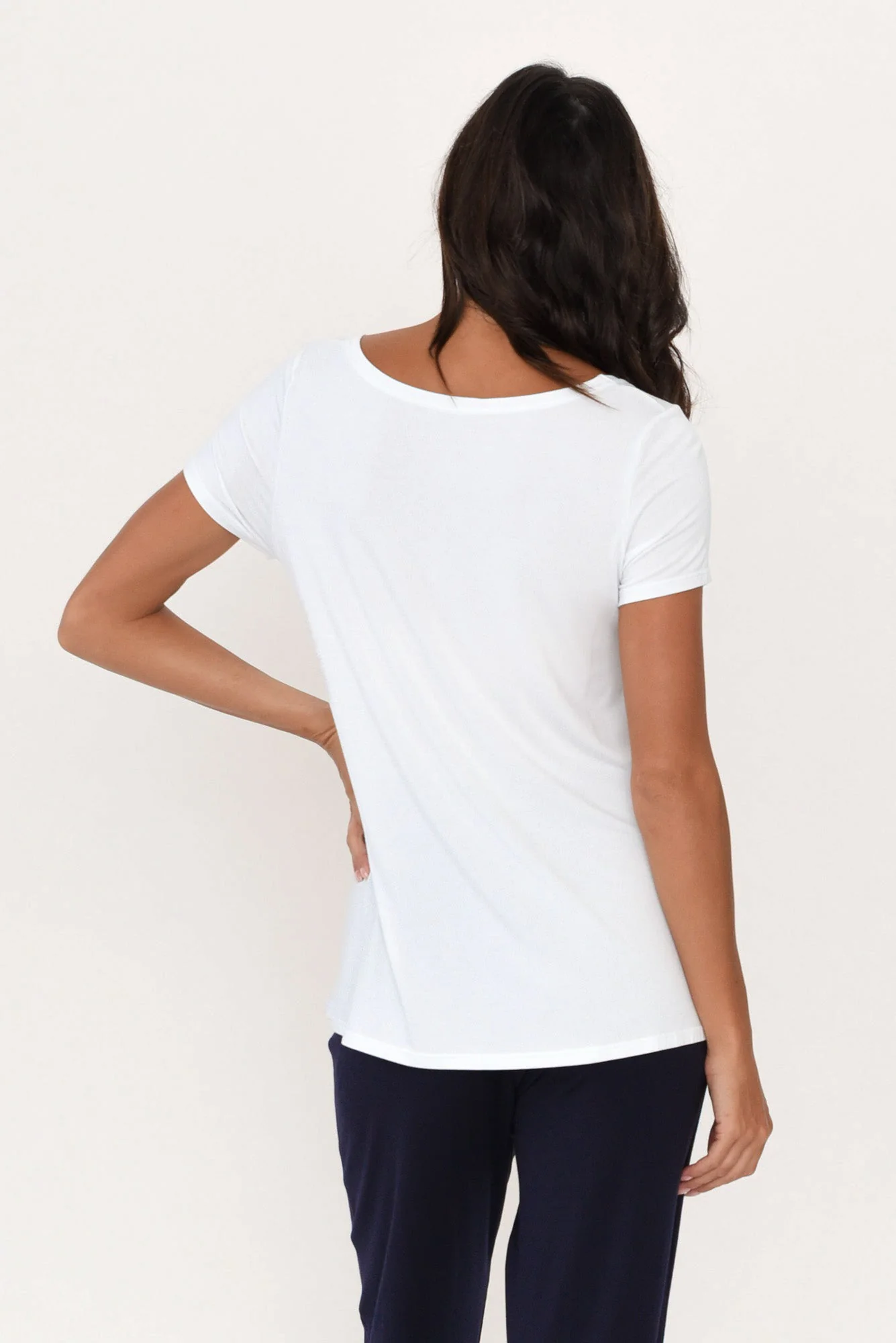 White Micro Modal Swing Tee - Image 5