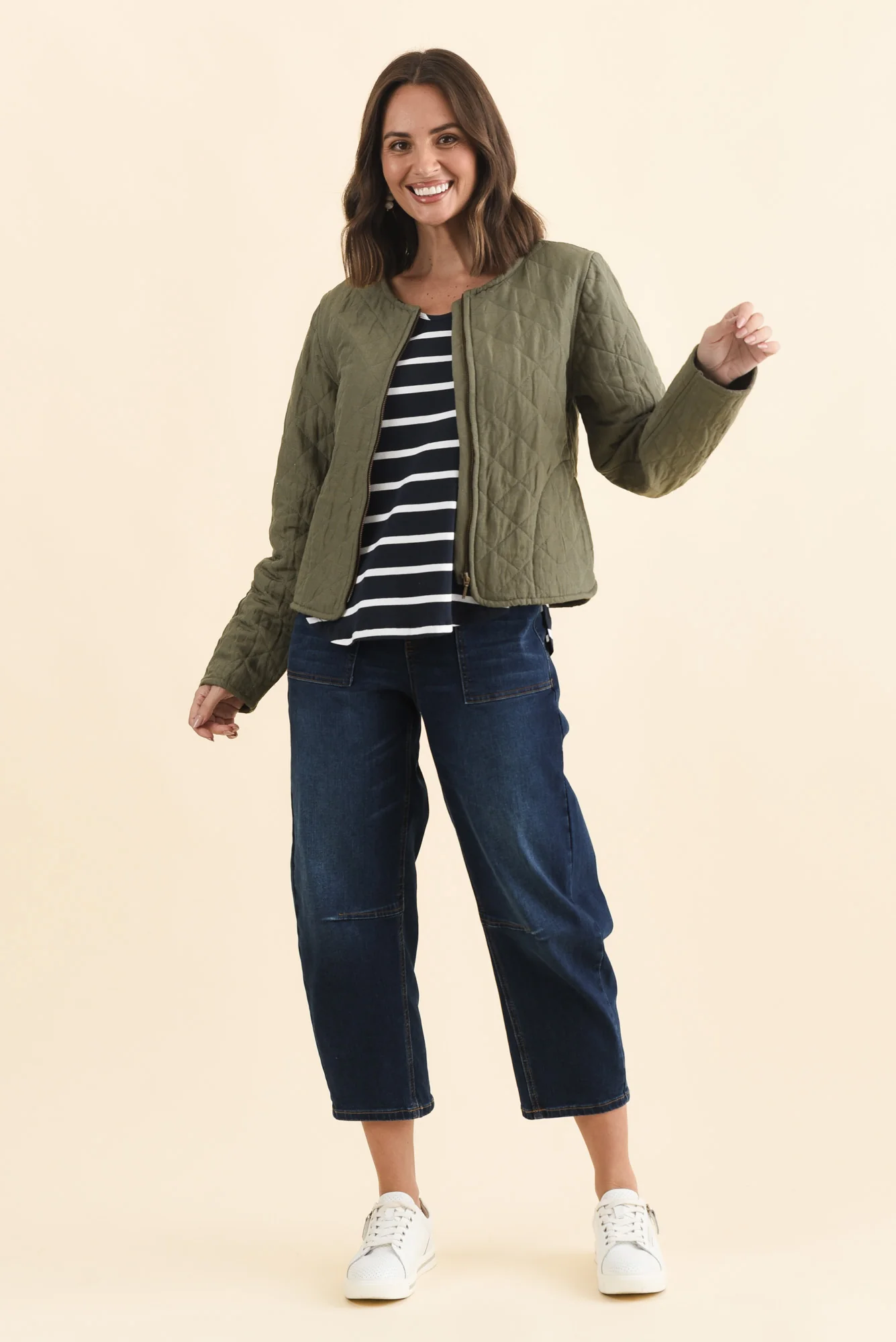 Whittaker Sage Quilted Linen Blend Jacket - Image 6