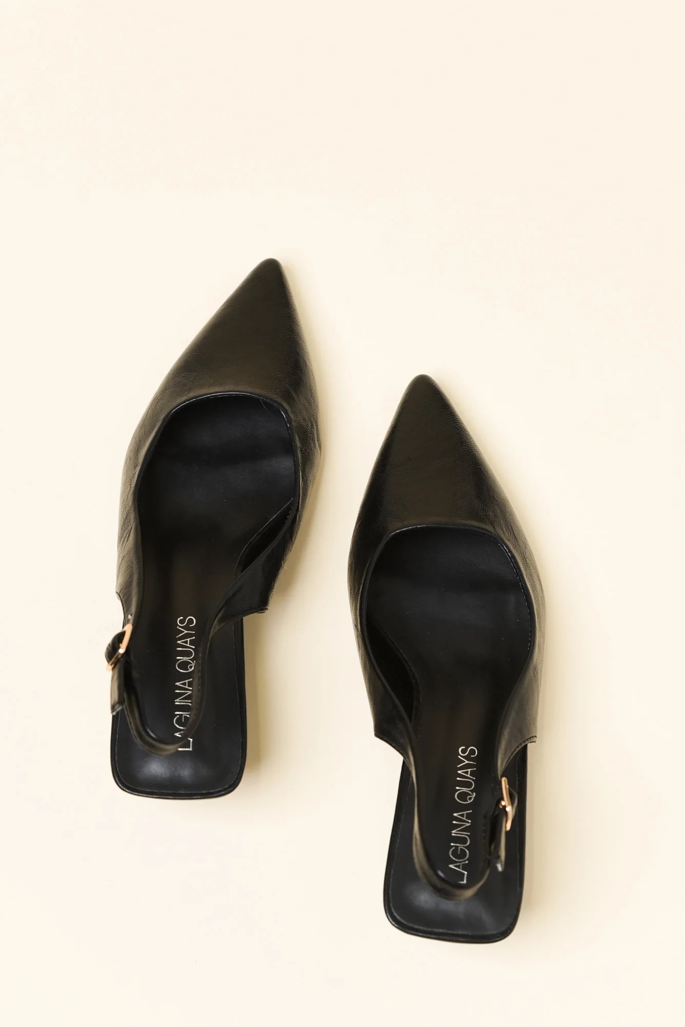 Wizz Black Leather Slingback Heel - Image 4