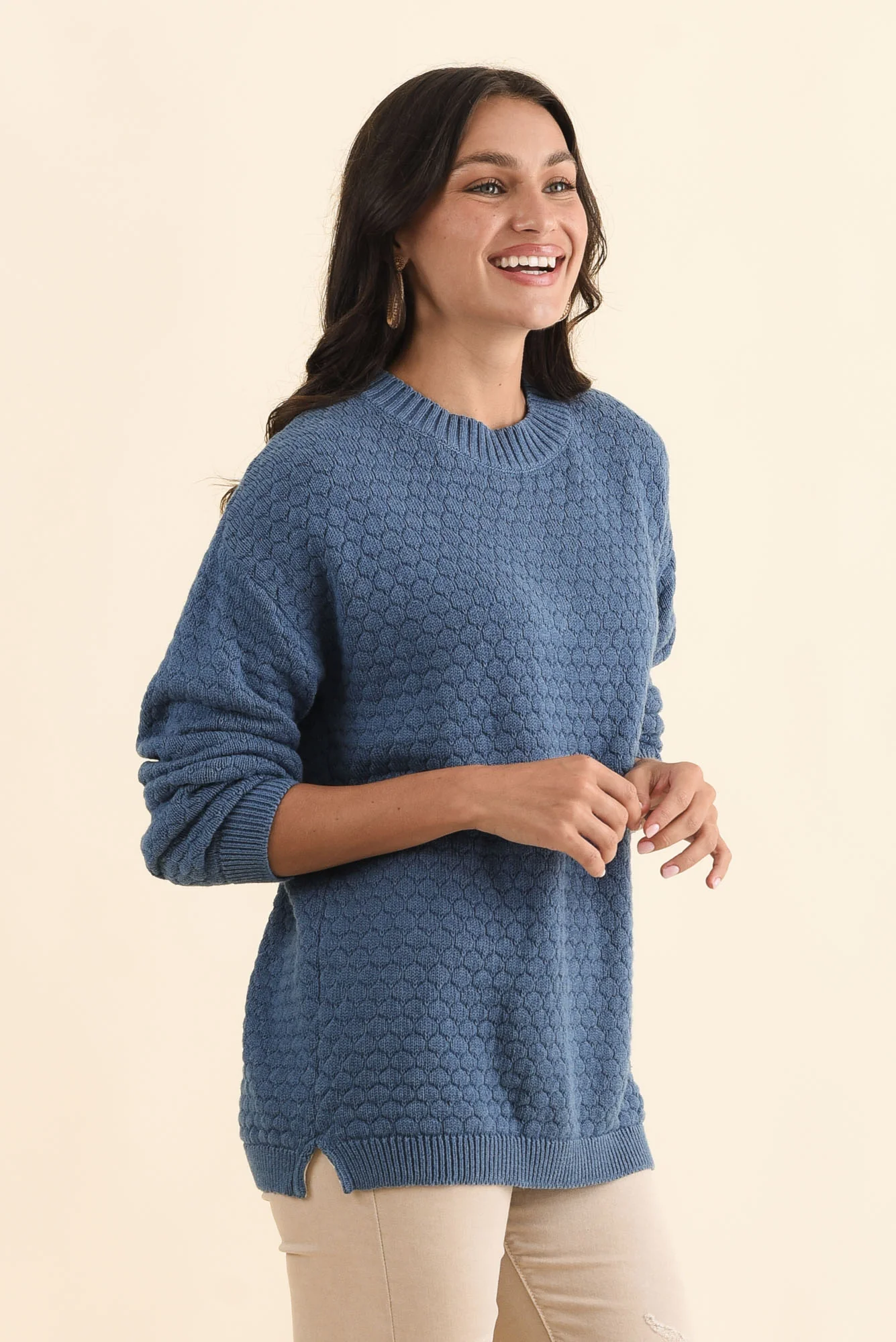 Yanny Blue Organic Cotton Knit Jumper - Image 3