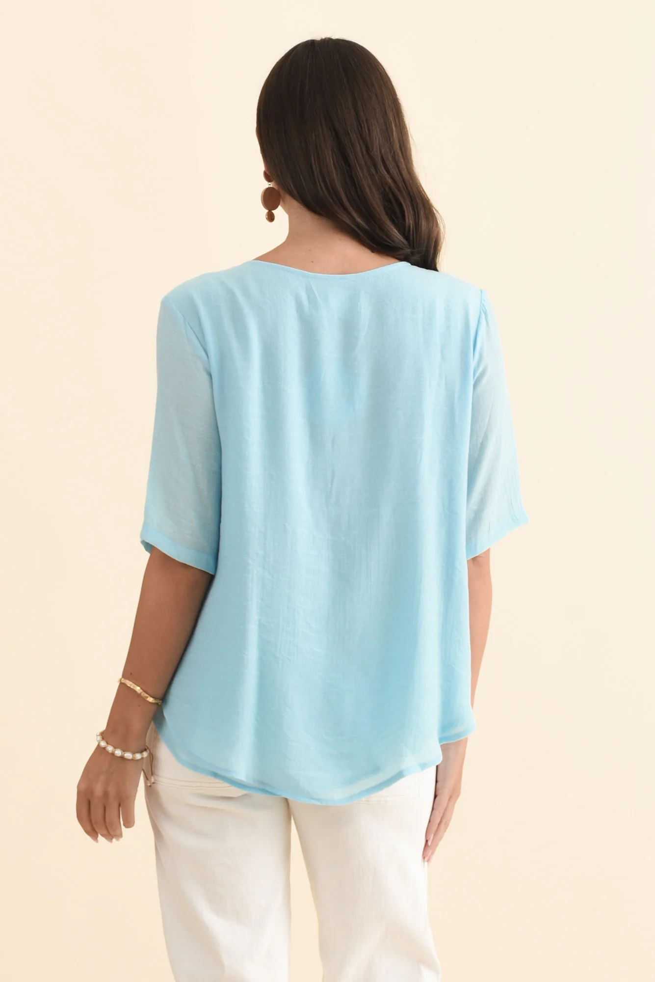Yasmin Blue Layered Button Top - Image 4
