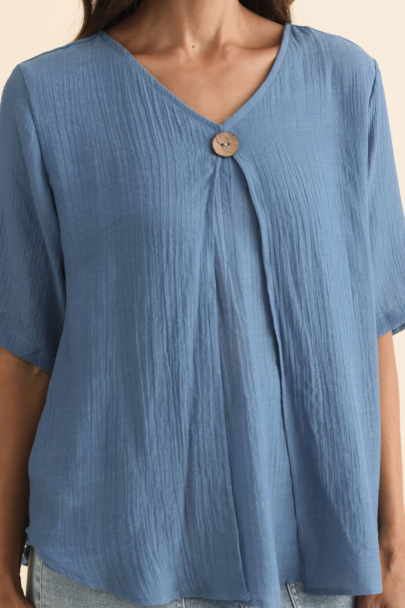 Yasmin Steel Layered Button Top - Image 5