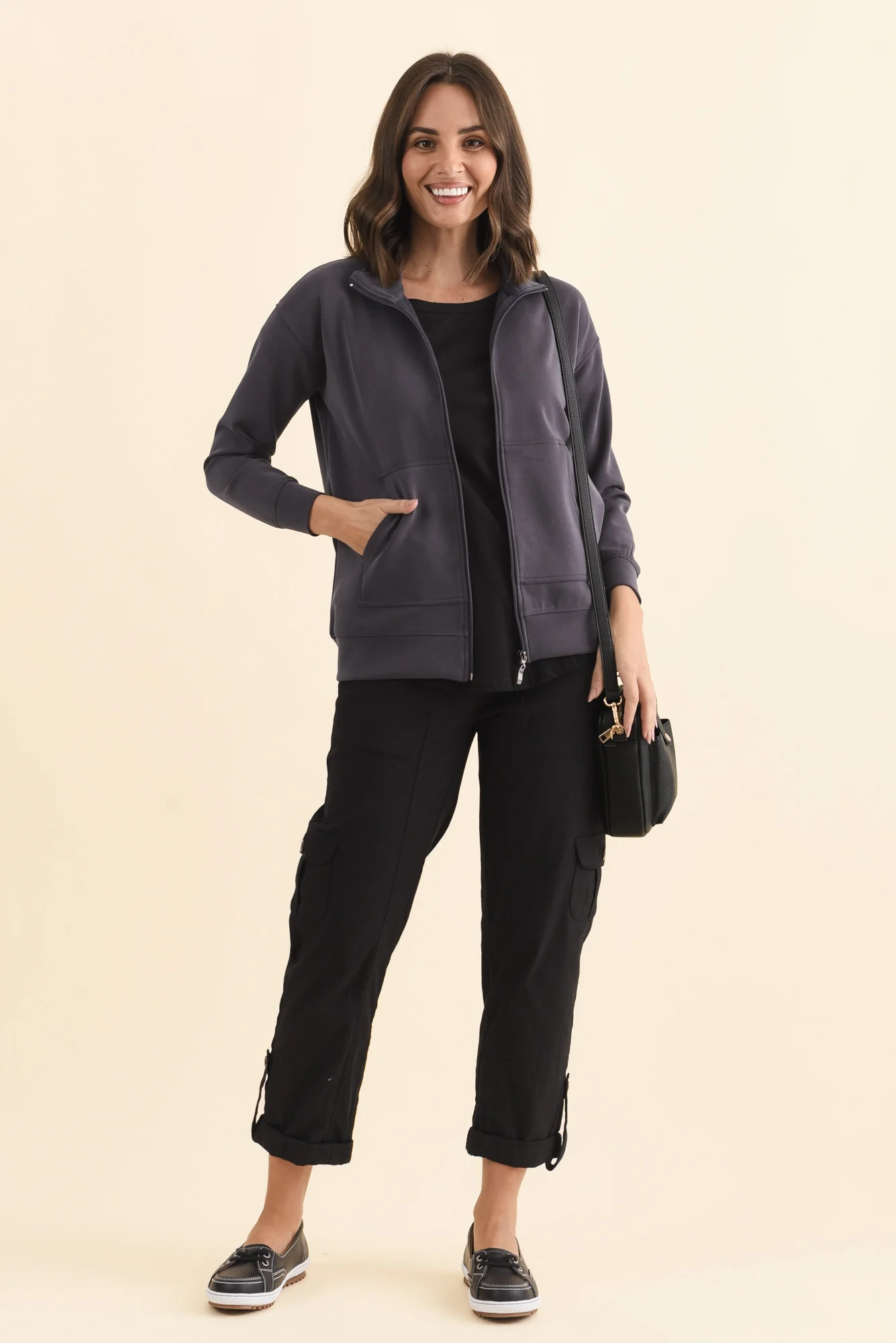 York Charcoal Zip Jacket - Image 2