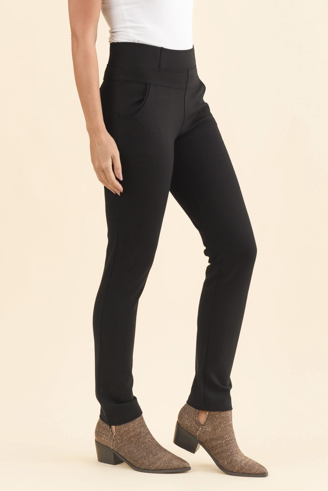 Zachary Black Stretch Pants - Image 3