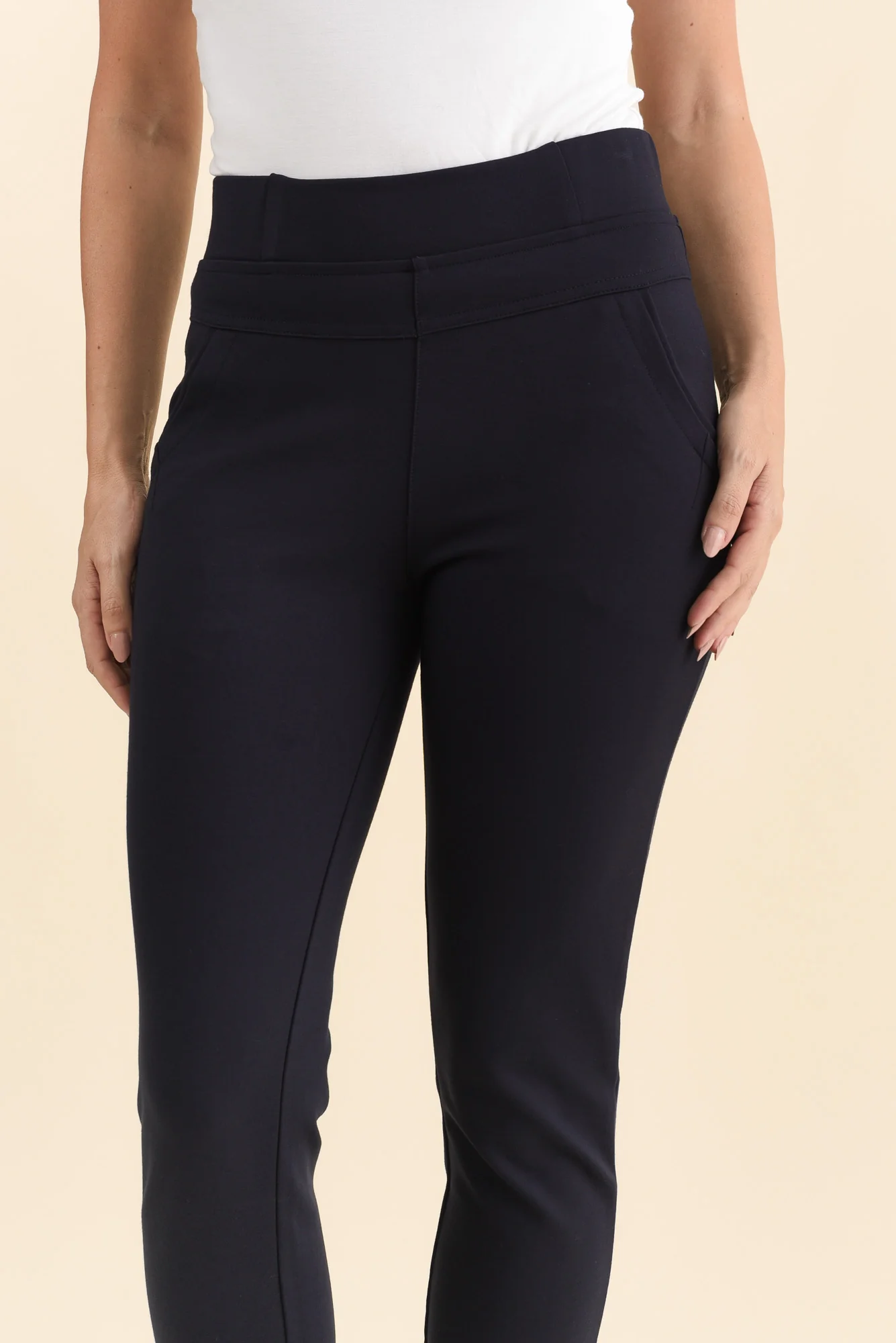 Zachary Navy Stretch Pants - Image 5