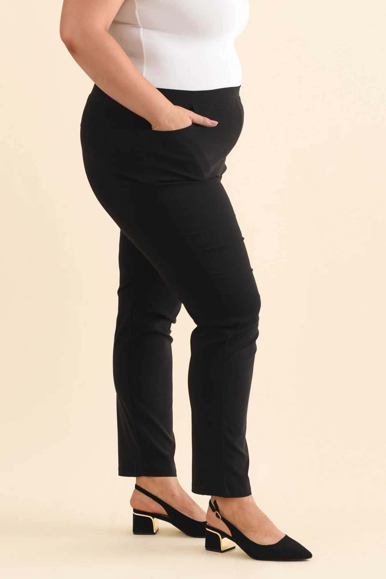 Zara Black Stretch Full Length Pants - Image 9