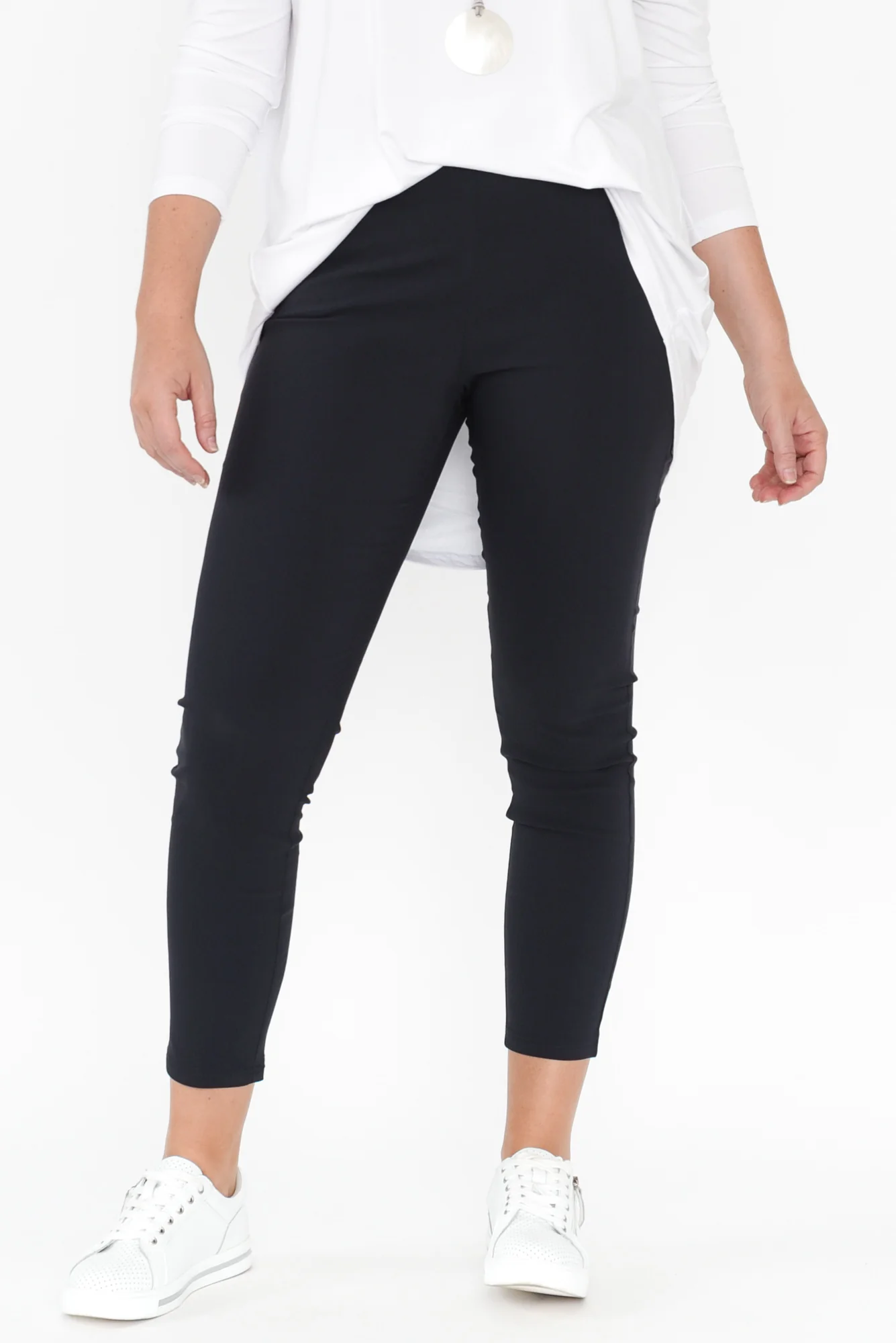 Zara Navy Stretch 7/8 Pants - Image 7