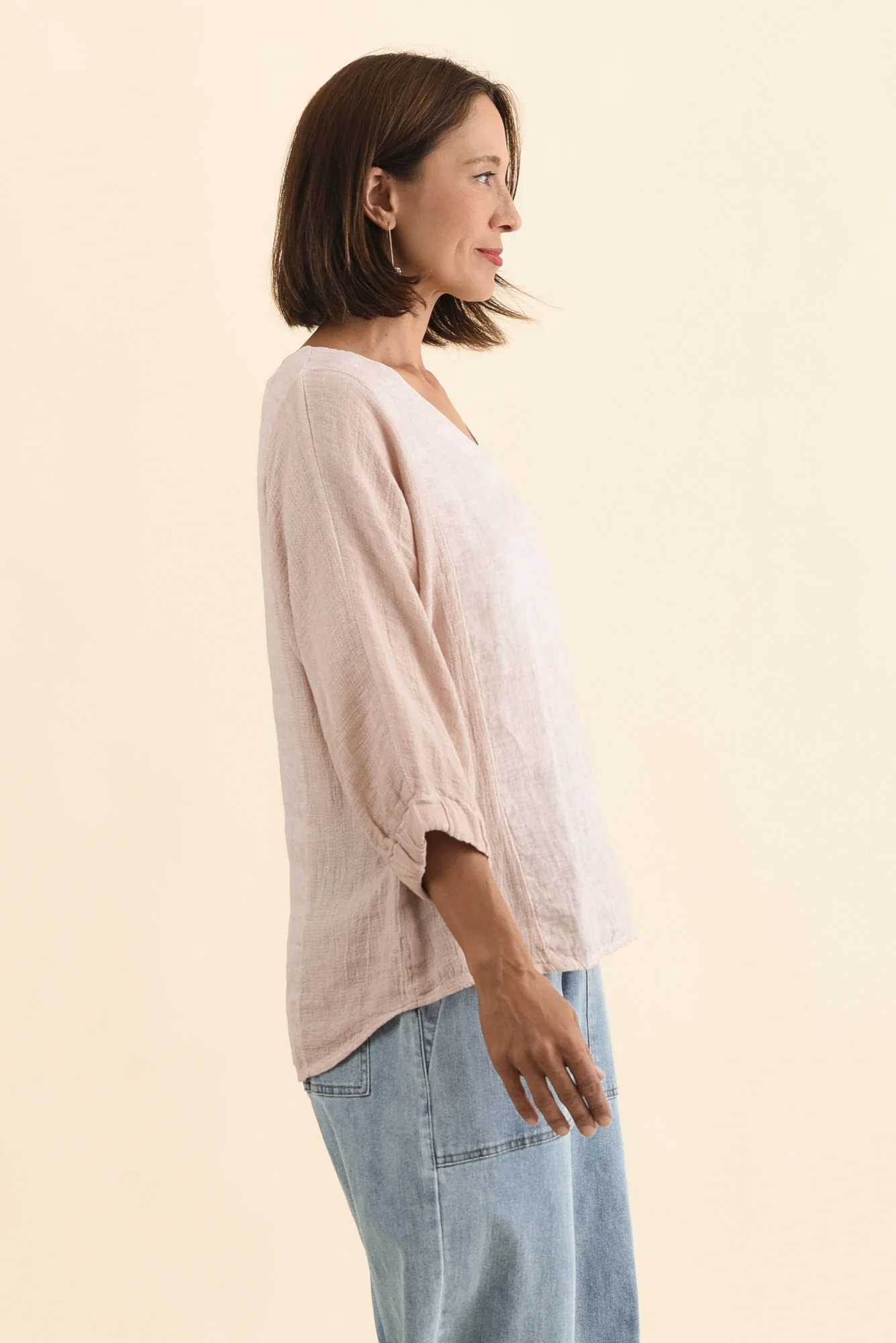 Ziola Pink Linen Cotton Top - Image 4