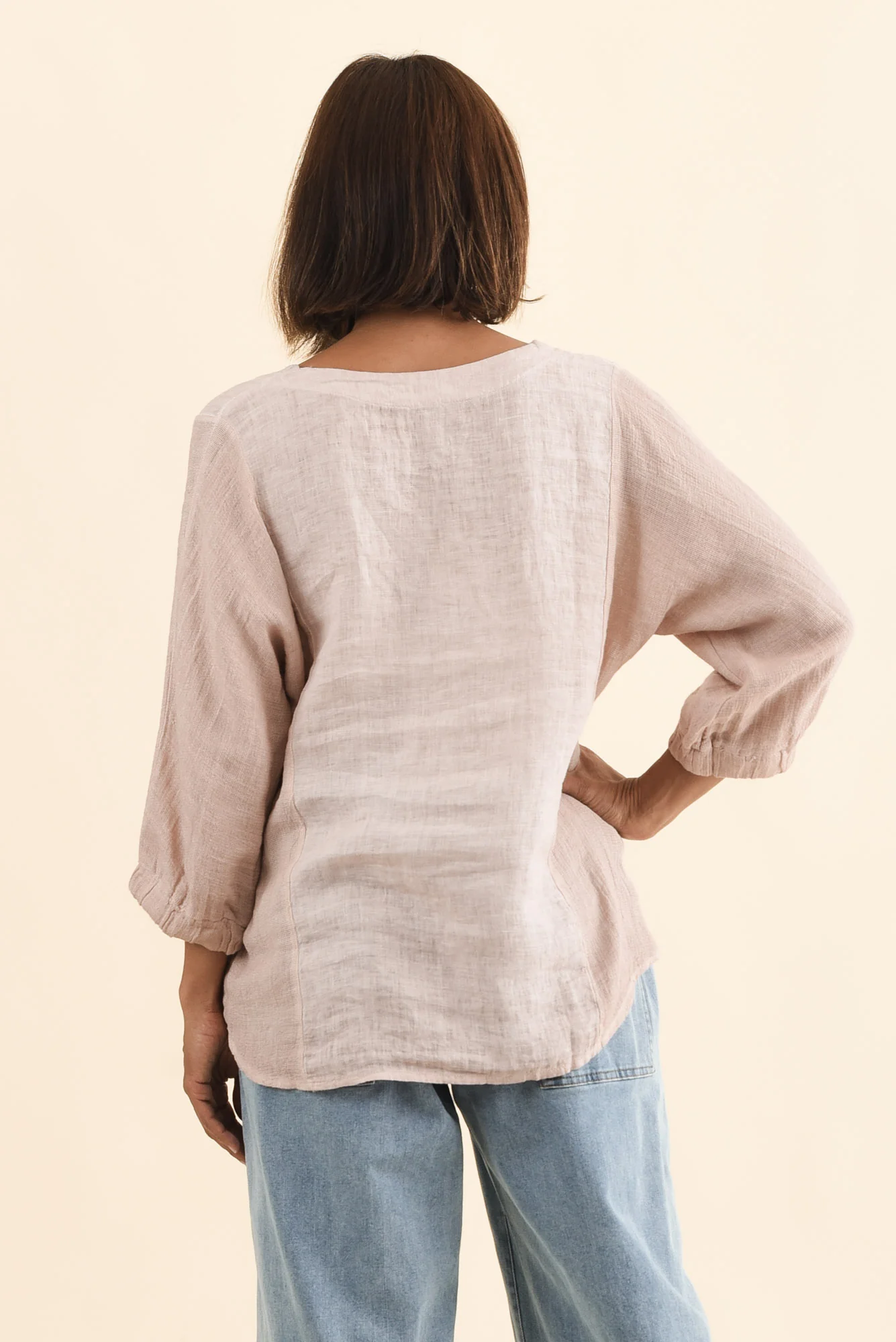 Ziola Pink Linen Cotton Top - Image 5